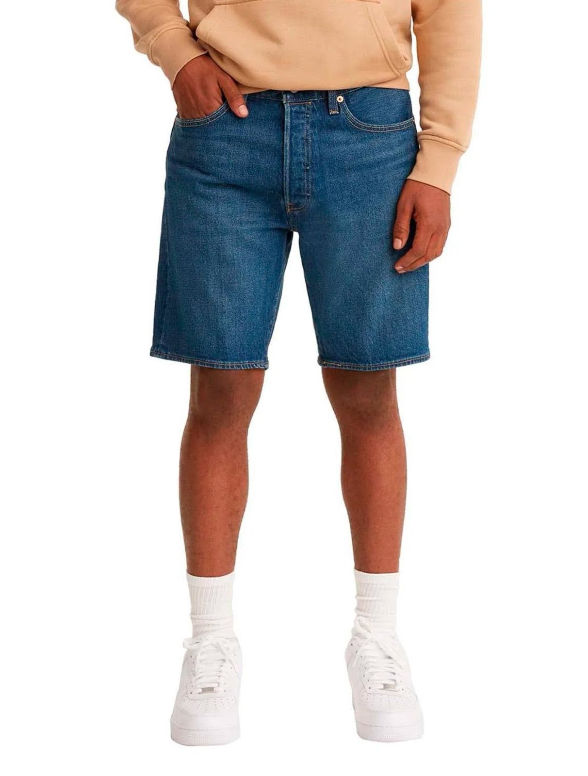 Imagem principal Bermuda Levis Jeans Masculina 501 Hemmed Shorts Azul Médio Levis azul marinho