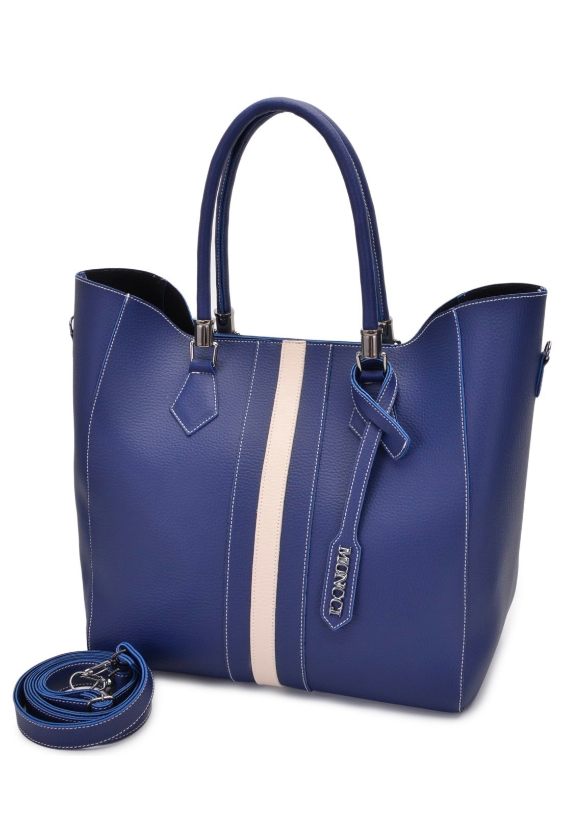 Imagem principal Bolsa Sacola Transversal Grande Moncci com MONCCI azul/azul marinho/bege/branco/jeans/marrom/azul