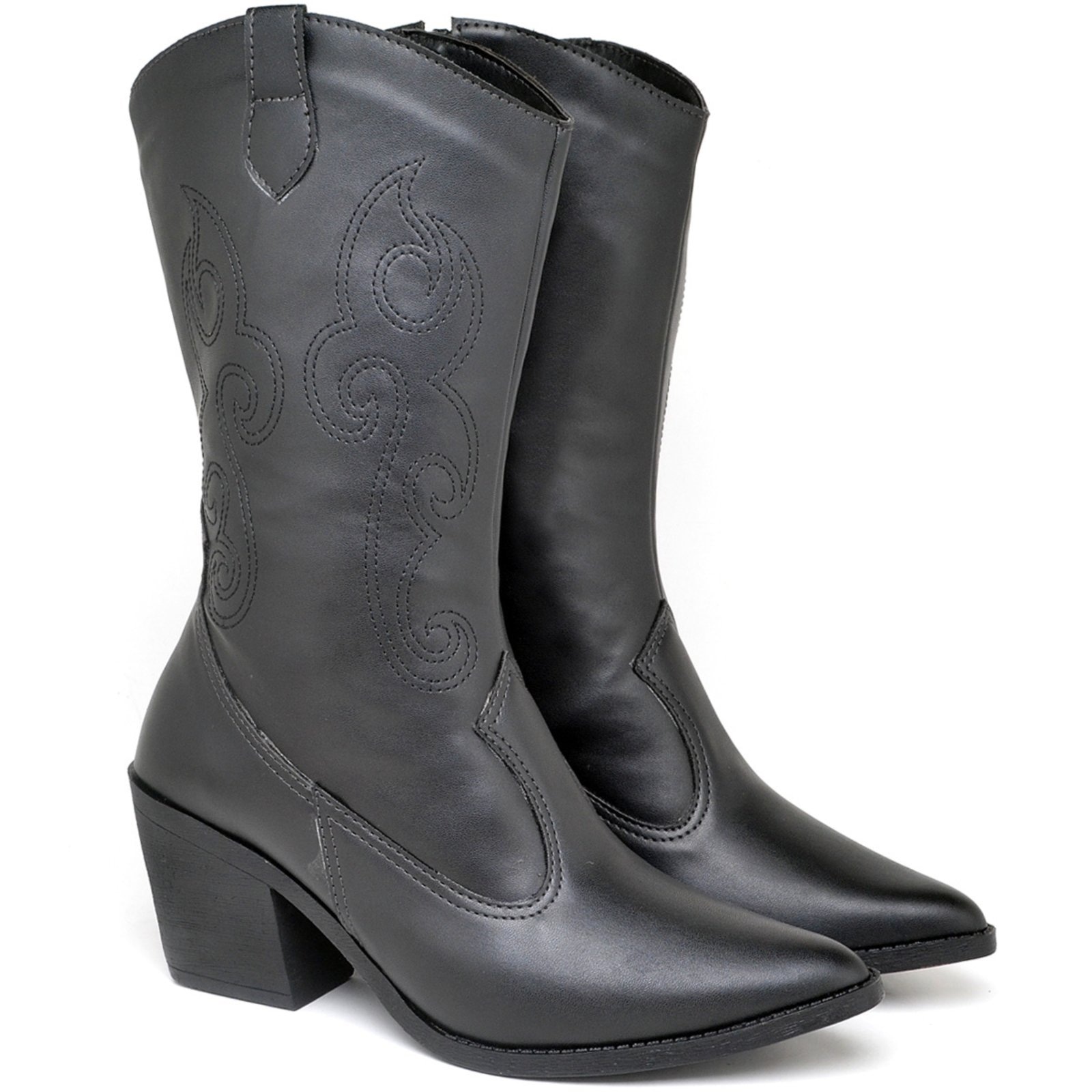 Imagem principal Bota Feminina Texana Western Country Cano Médio Napa ZAFREM preto