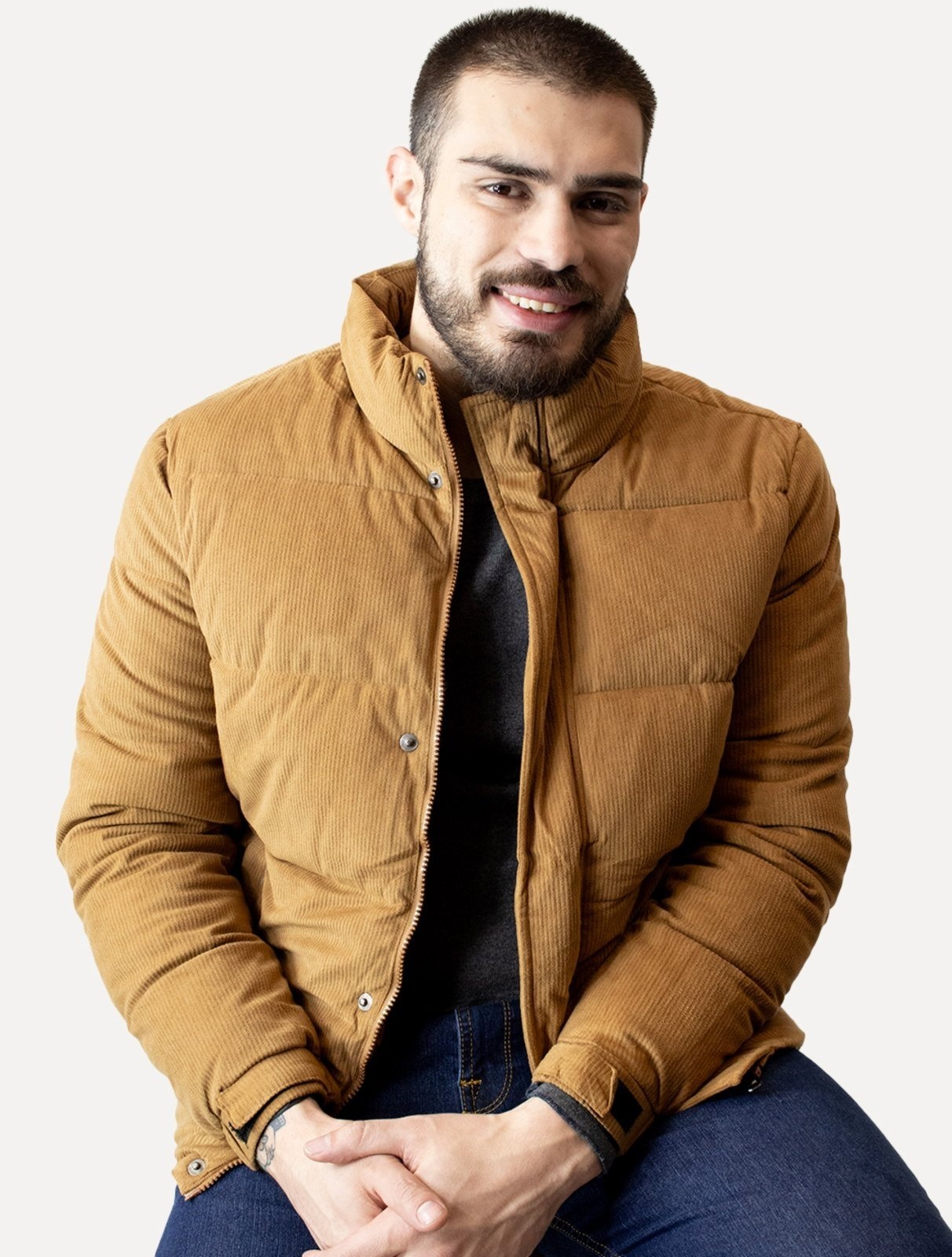 Imagem principal Jaqueta Dixen Masculina Puffer Veludo Cotelê Claro Aeropostale marrom