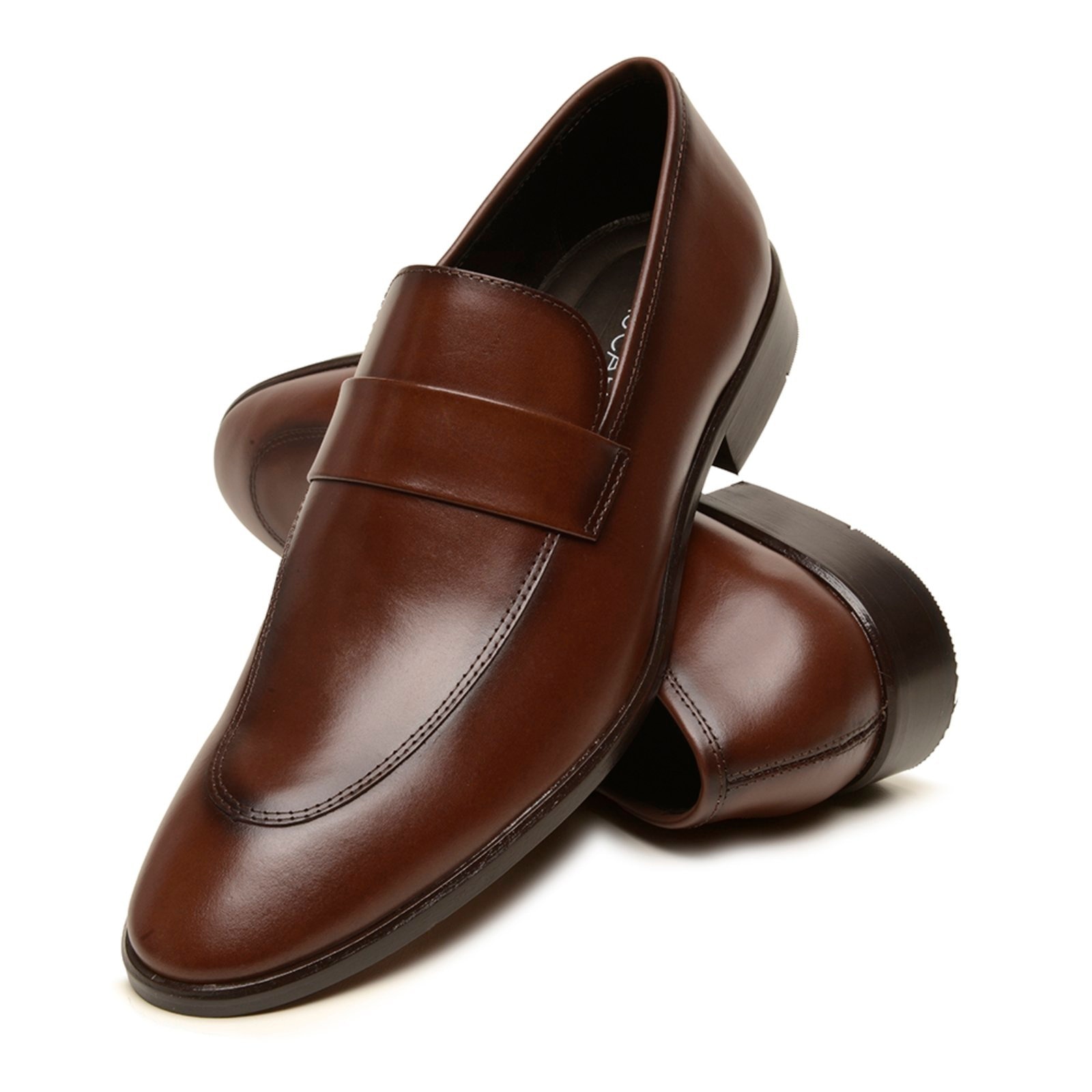 Imagem principal Sapato Social Masculino Couro A. Andrade Mocassim Casual Oxford Sola De Couro Clássico Whisky Anna Andrade marrom