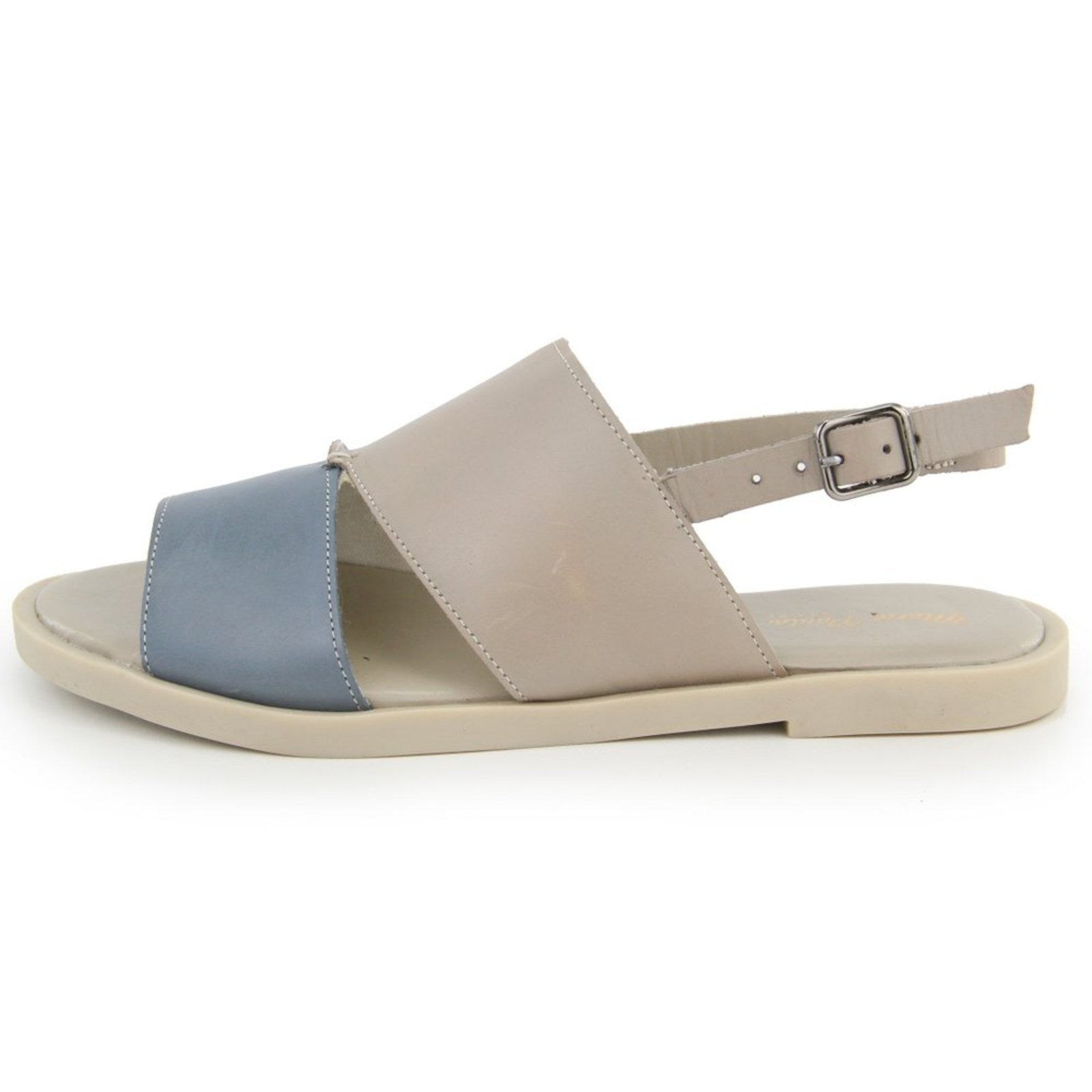 Imagem principal Sandália Rasteira Feminina em Couro Palmilha Extra Conforto Calce Fácil Maria Paula MARIA PAULA jeans