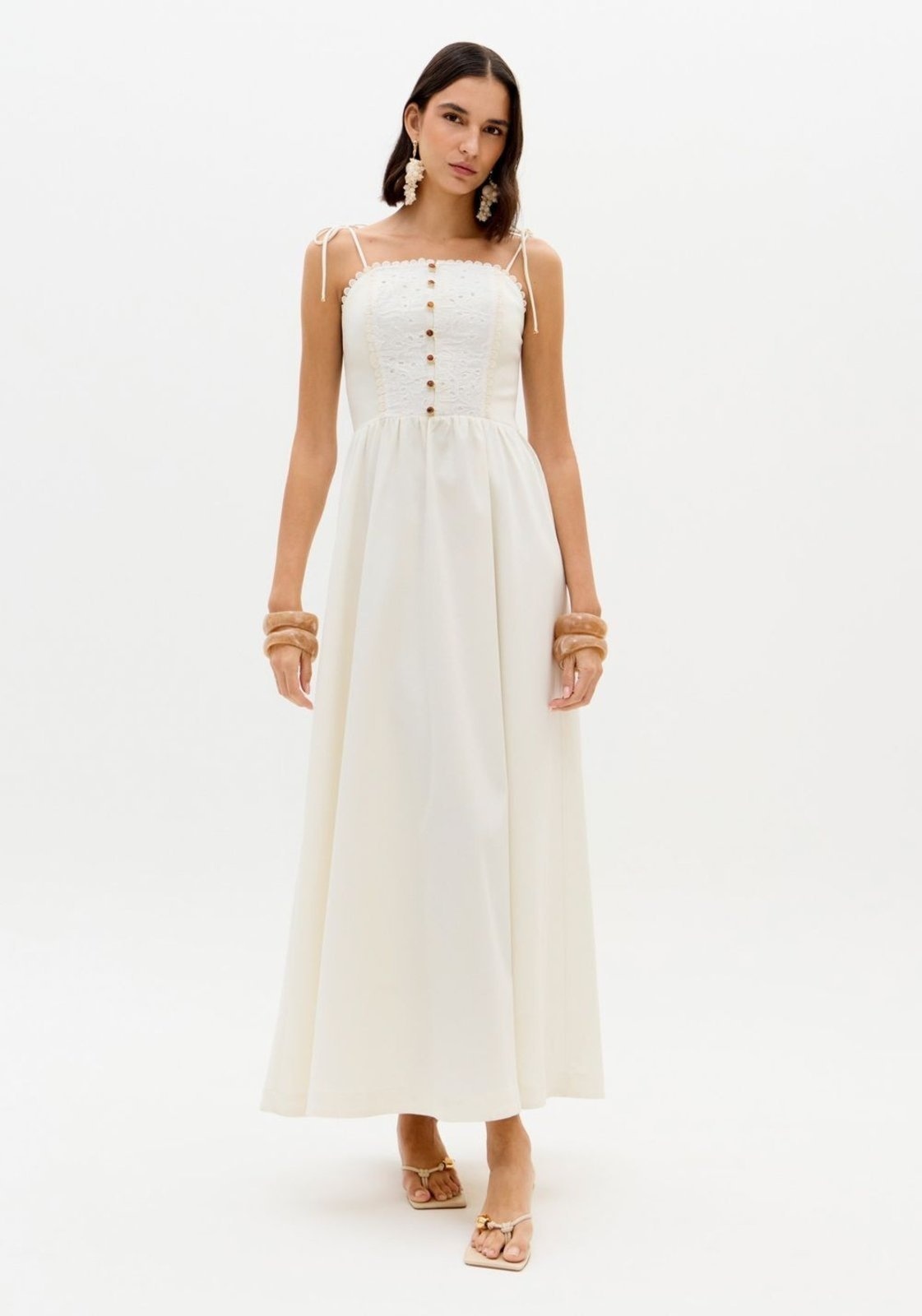 Imagem principal Vestido Super Midi Alças De Amarrar Lança Perfume bege