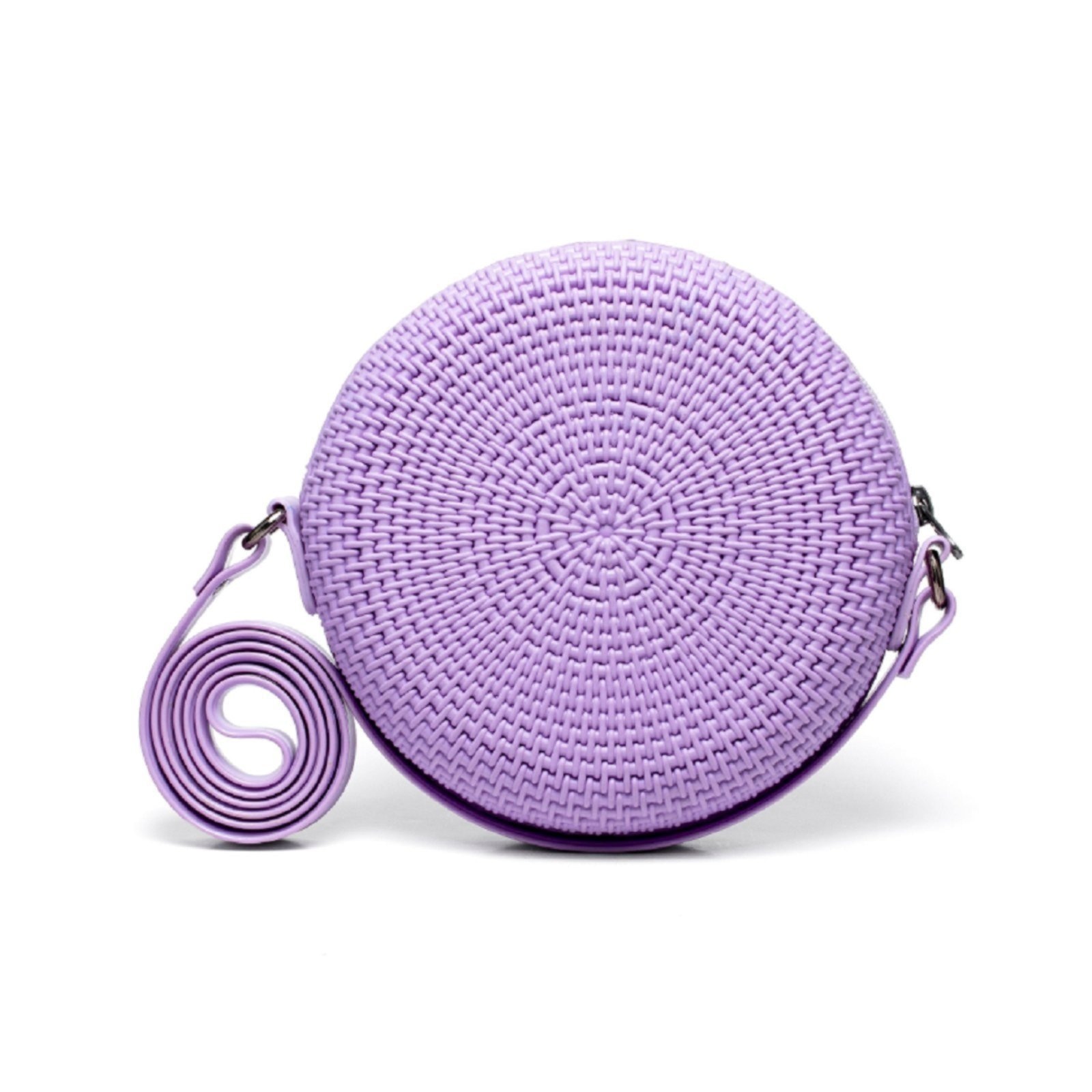 Imagem principal Bolsa Transversal Feminina Redonda Casual Pvc Lilas Rute Paula lilás