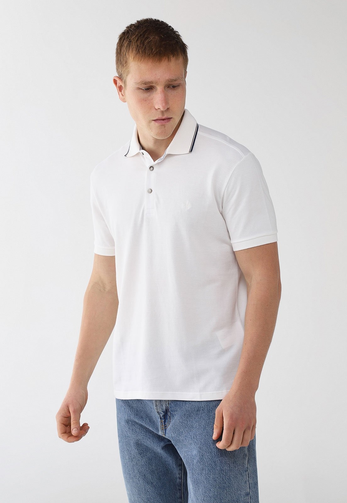 Imagem principal Polo Dudalina Gola com Detalhe Dudalina branco