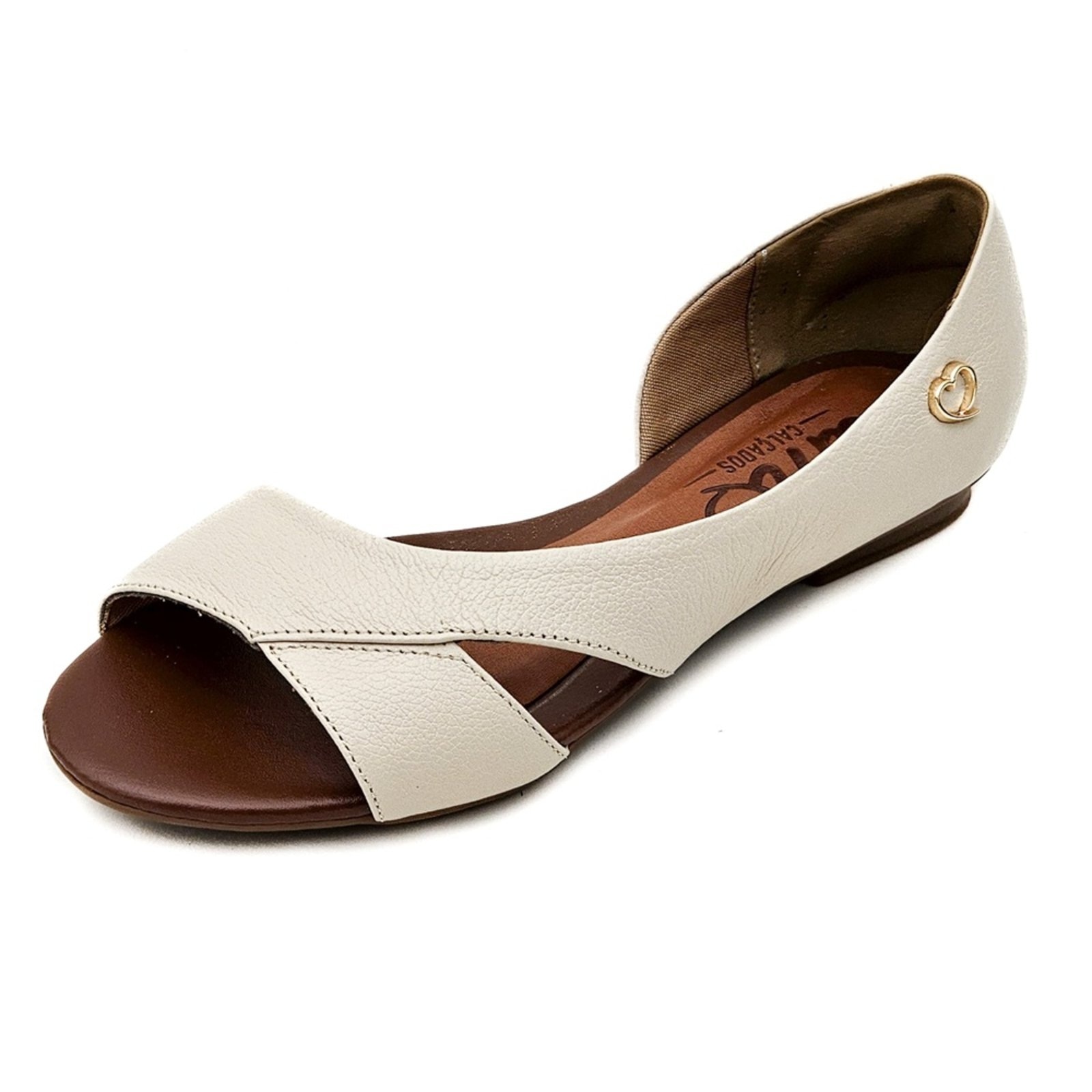 Imagem principal Sandália Rasteira em Couro Amo Calçados Moema Off White Amo Calçados branco white