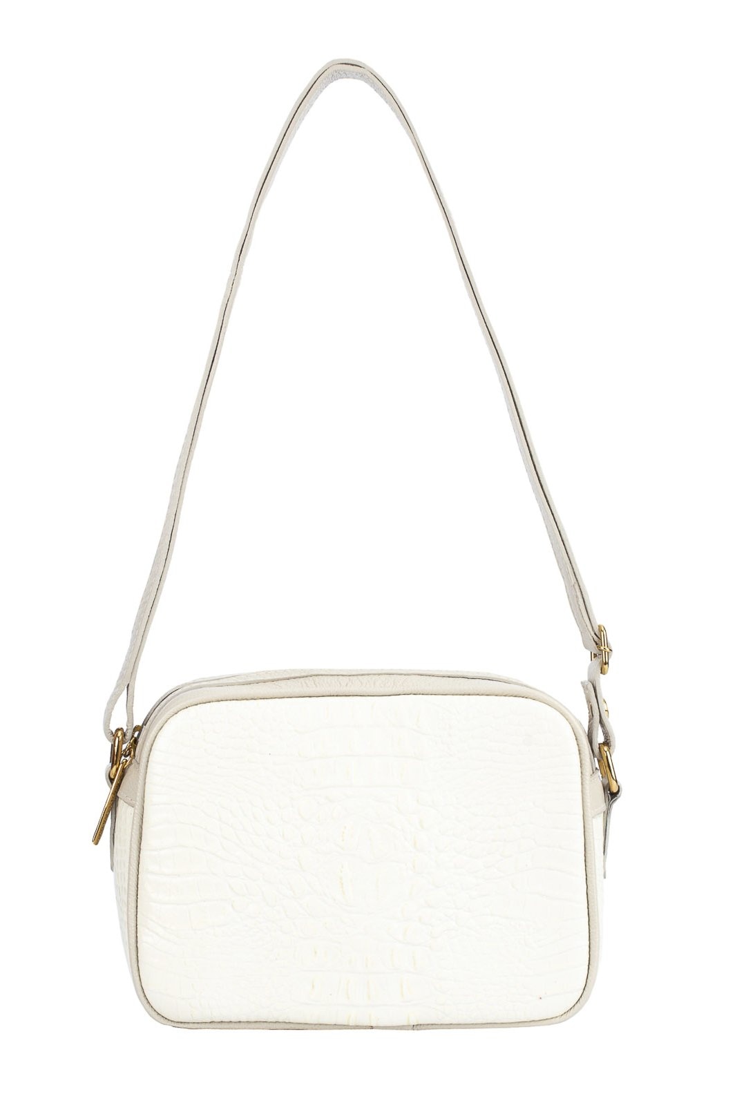 Imagem principal Bolsa Andrea Vinci Quadrada Pequena De Couro Croco Diana - Marfim Andrea Vinci bege