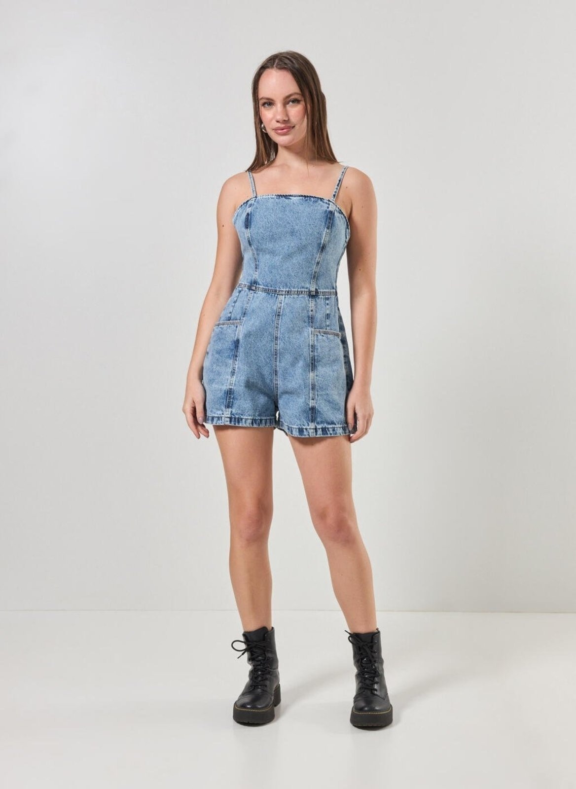 Imagem principal Macaquinho Jeans Justo Youcom multicolorido