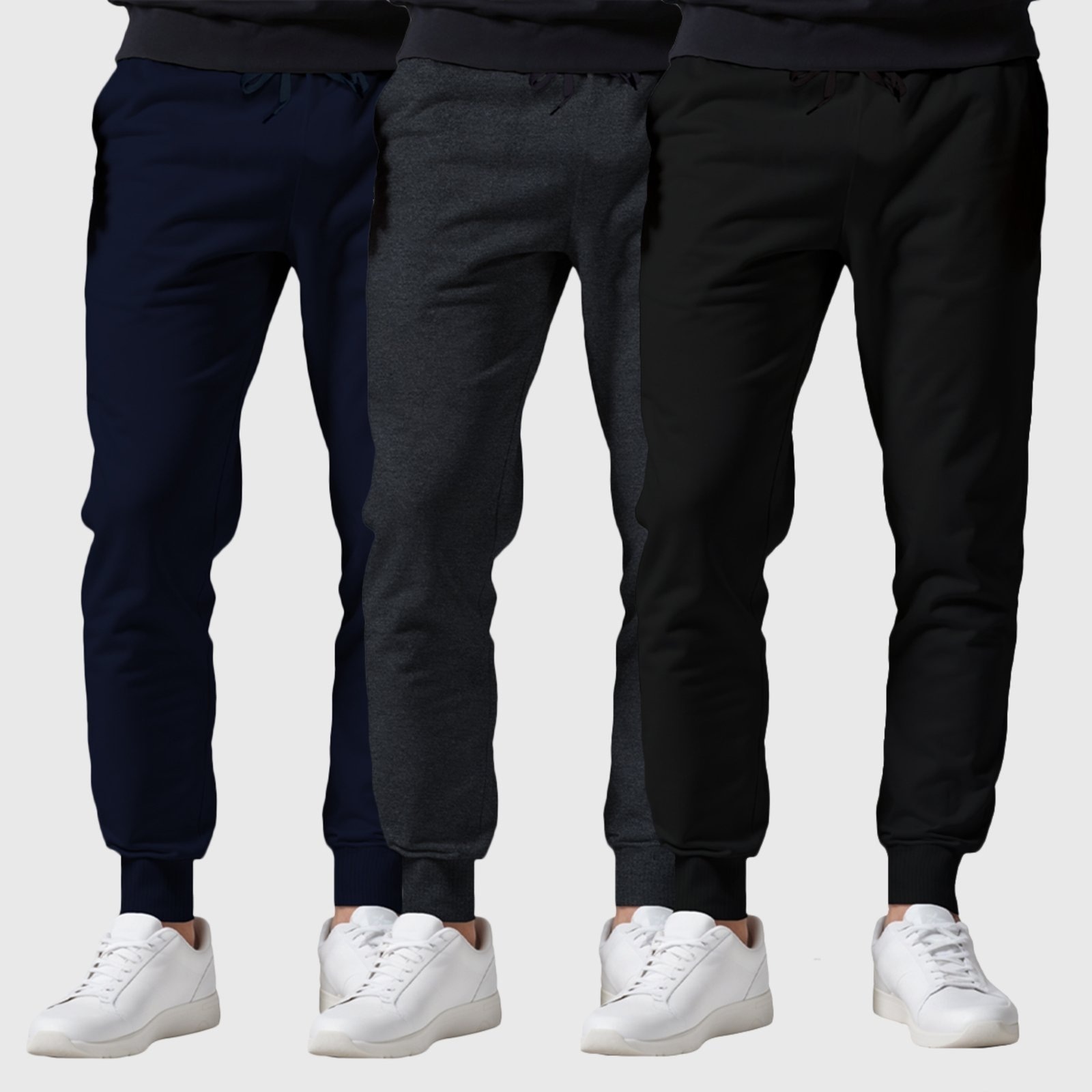 Imagem principal Kit 3 Calças Moletom Flanelado Masculino Lisas Benellys Chumbo Marinho Benellys preto