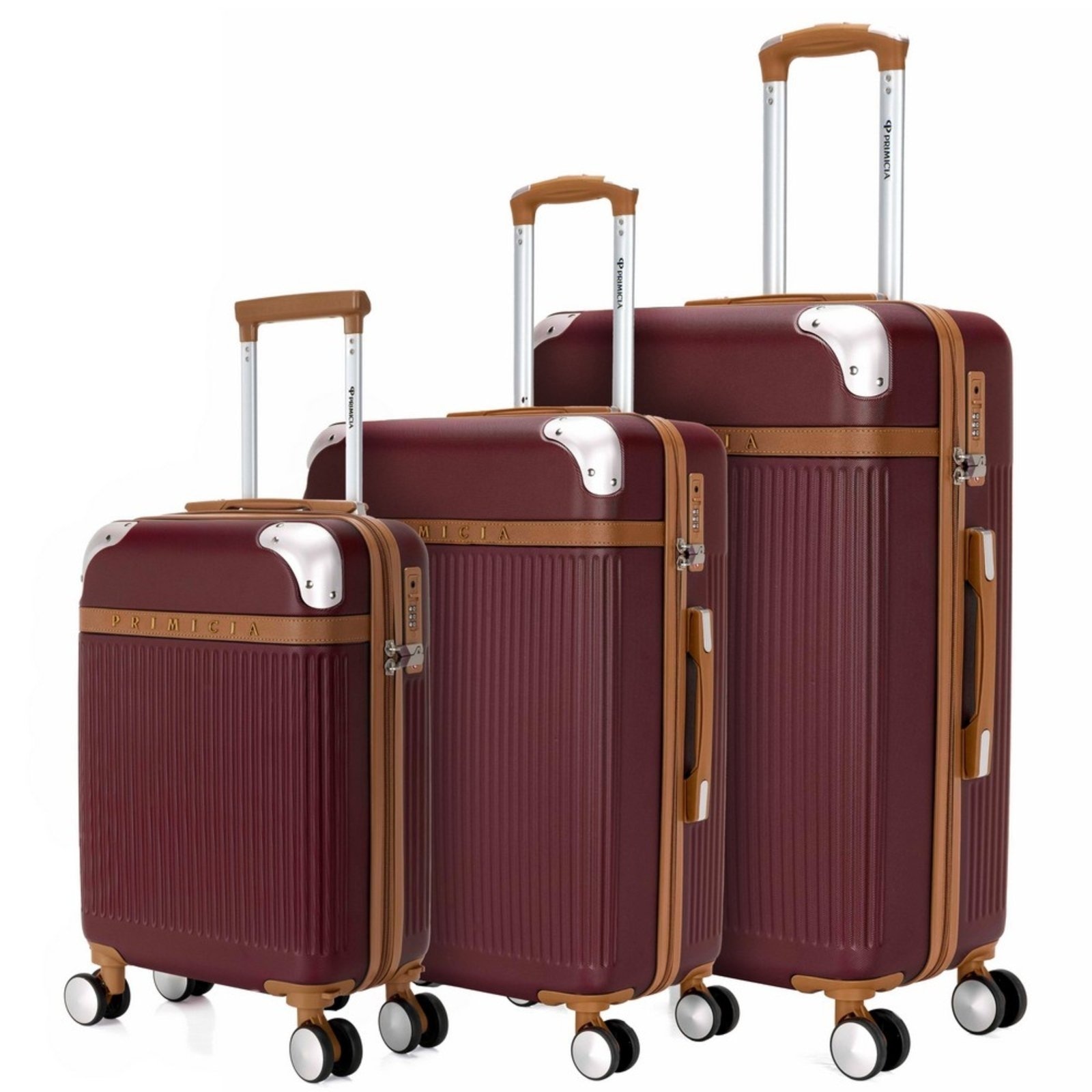 Imagem principal Mala De Viagem Kit 3 P M G Espaçosa Moderna Primicia vinho