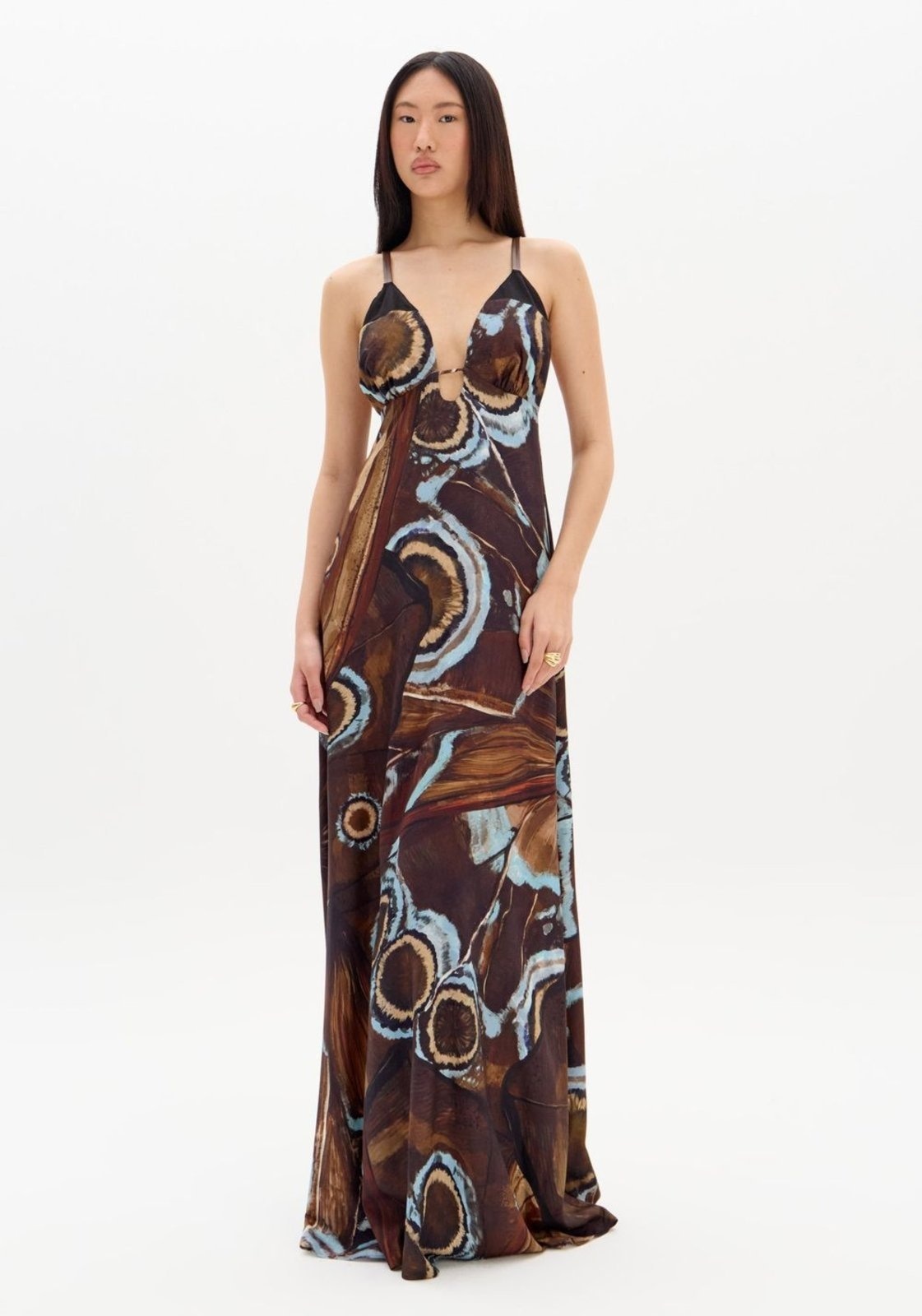 Imagem principal Vestido Super Midi De Alça Estampado My Favorite Things marrom