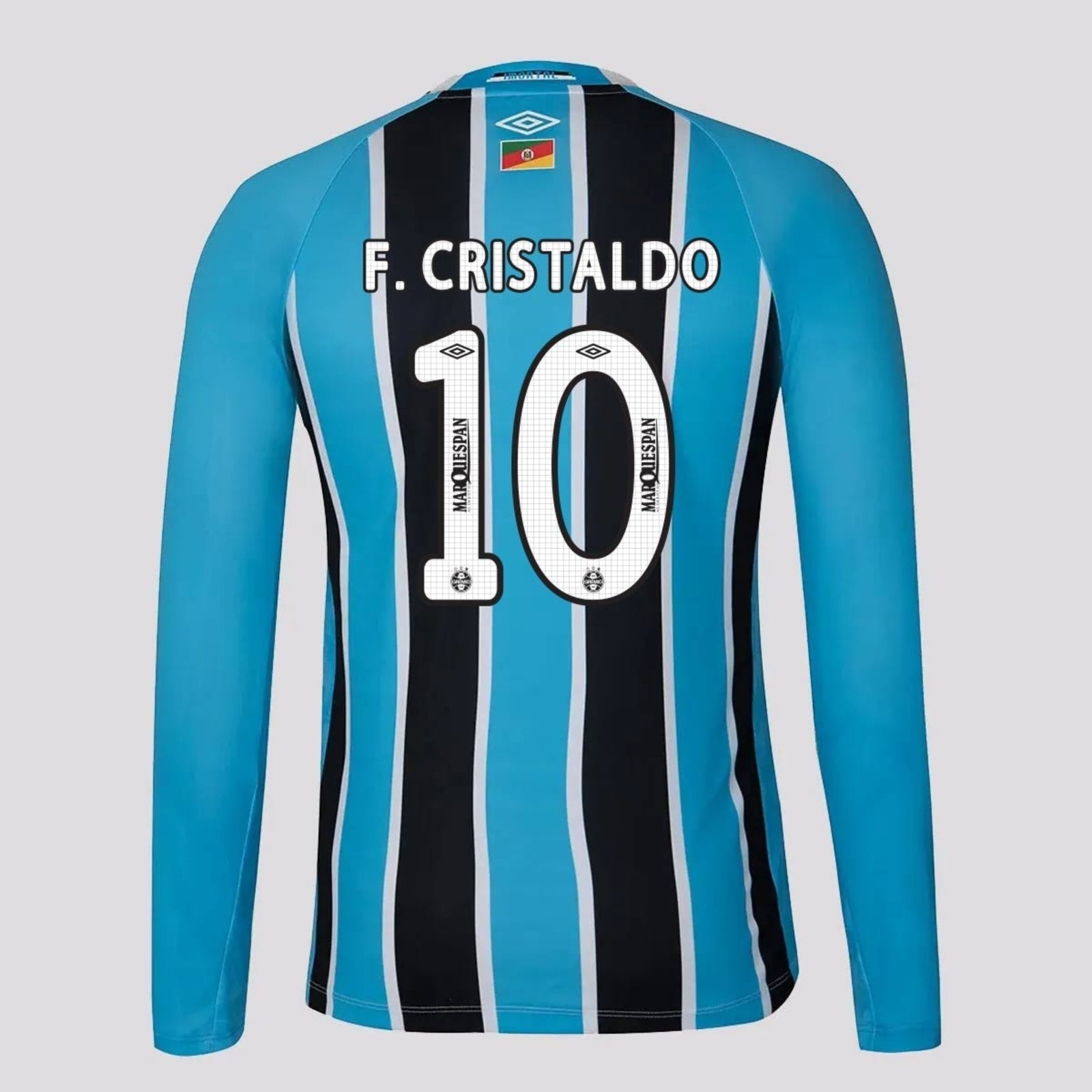 Imagem principal Camisa Umbro Grêmio I 2025 Manga Longa 10 F. Cristaldo Umbro preto