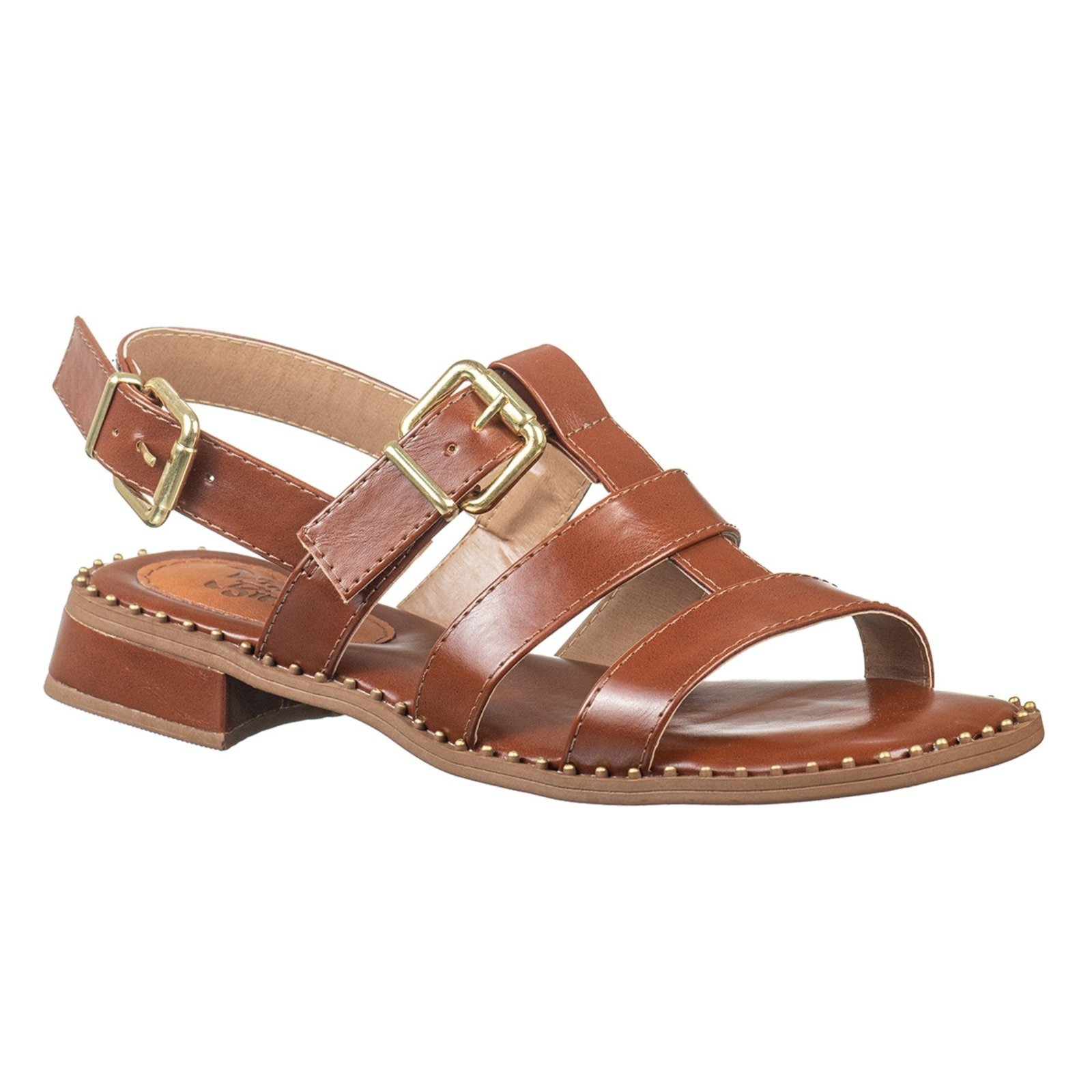 Imagem principal Sandália Feminina Estilo Clássico C/ Fivelas Ajustáveis e Conforto Via Birigui VB Calçados caramelo