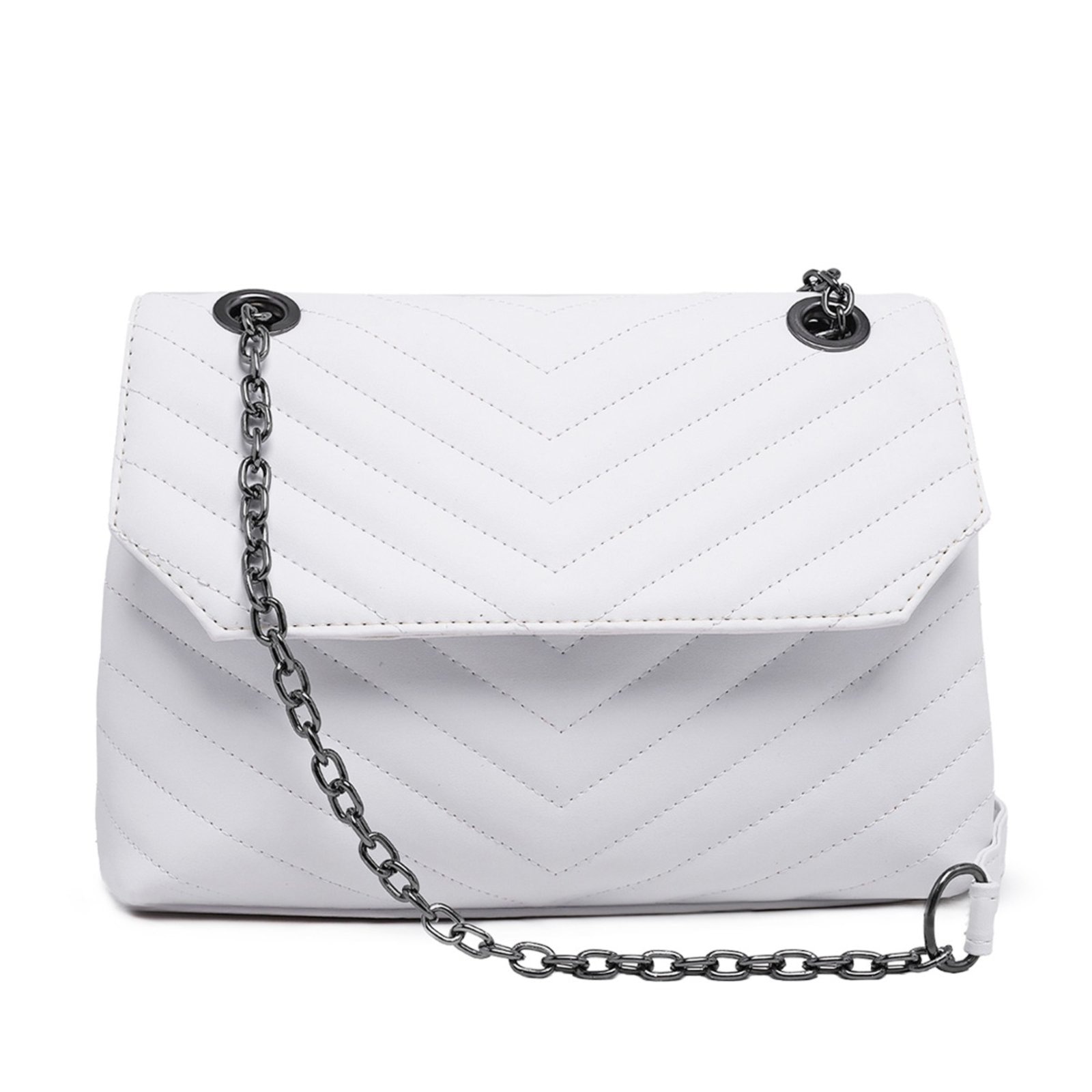 Imagem principal Bolsa Transversal Feminina Branca Festa Alça De Corrente CARMELO SHOES branco