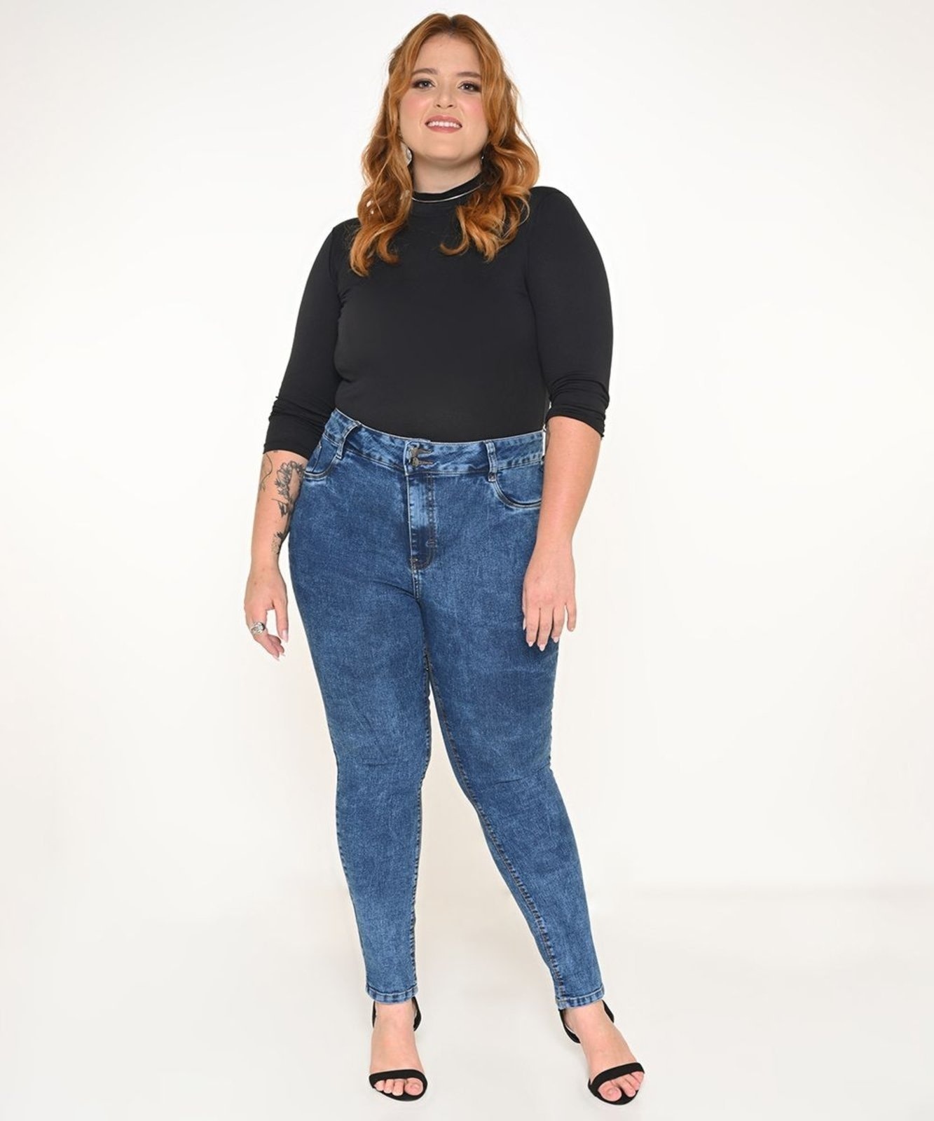 Imagem principal Calça Feminina Plus Skinny Pala Coração Cós Largo Razon Jeans jeans