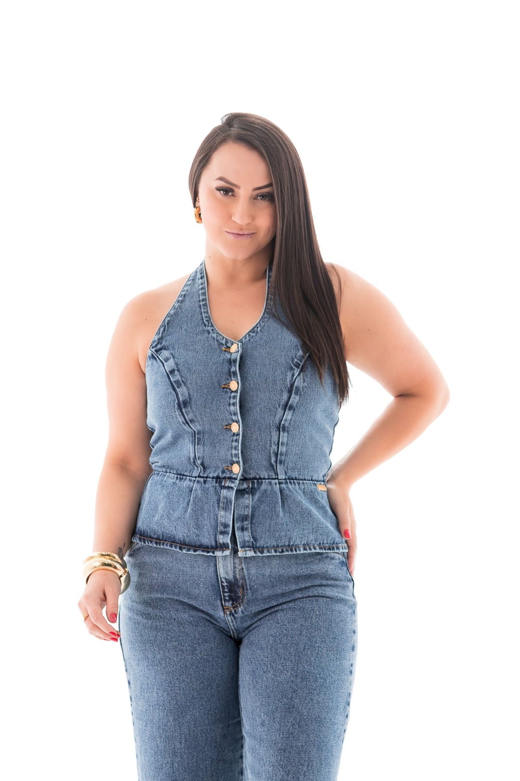 Imagem principal Blusa Jeans Feminina Arauto Frente Única ARAUTO JEANS off-white