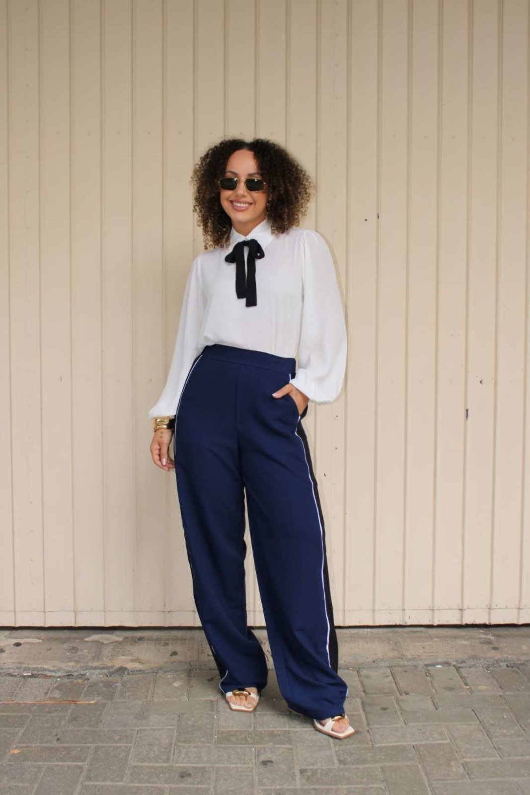 Imagem principal Calça Vanibele Wide Marinho Vanibele azul marinho/preto