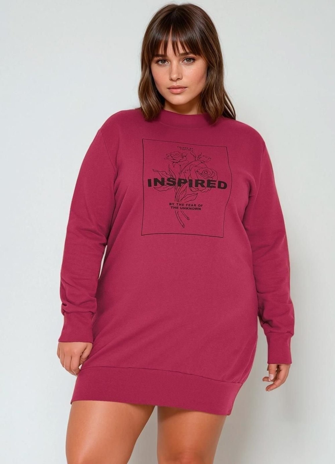 Imagem principal Vestido Em Moletom Plus Size Marguerite vermelho