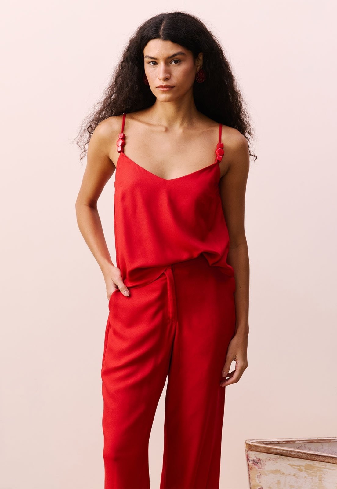 Imagem principal Calça Flare Alfaiataria CaCay vermelho