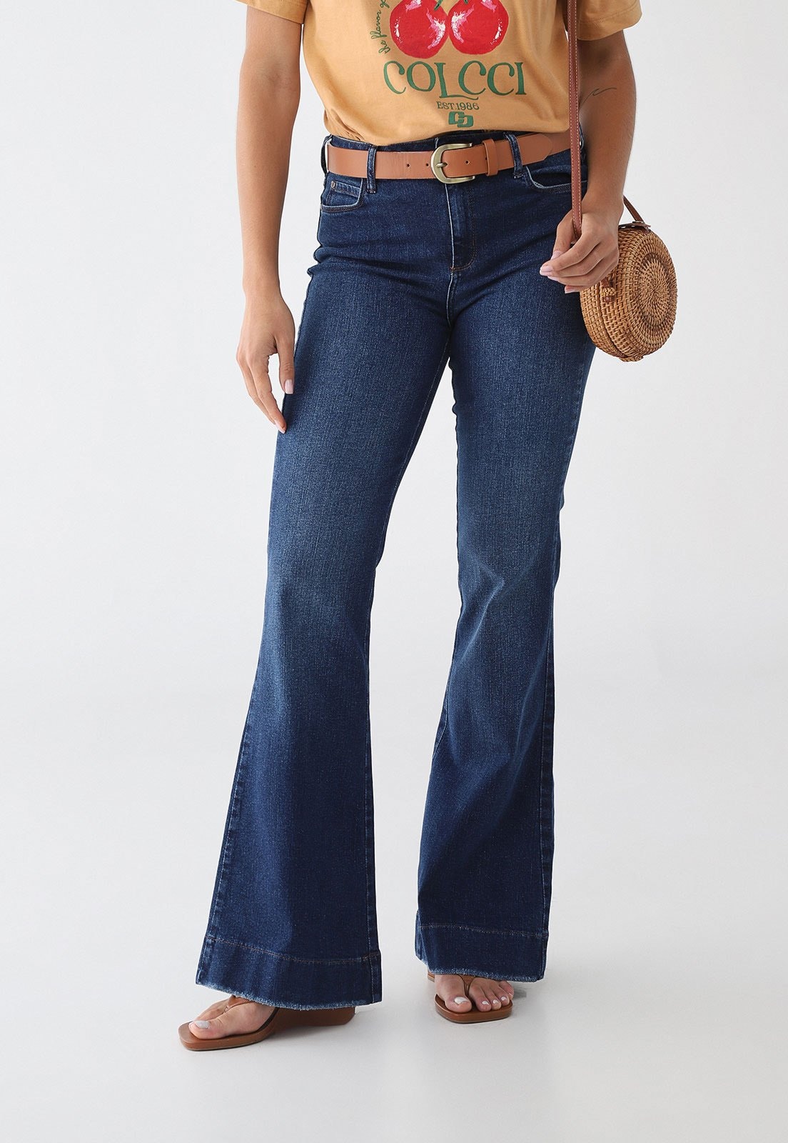 Imagem principal Calça Jeans Feminina Colcci Flare Cintura Alta Escura Colcci azul