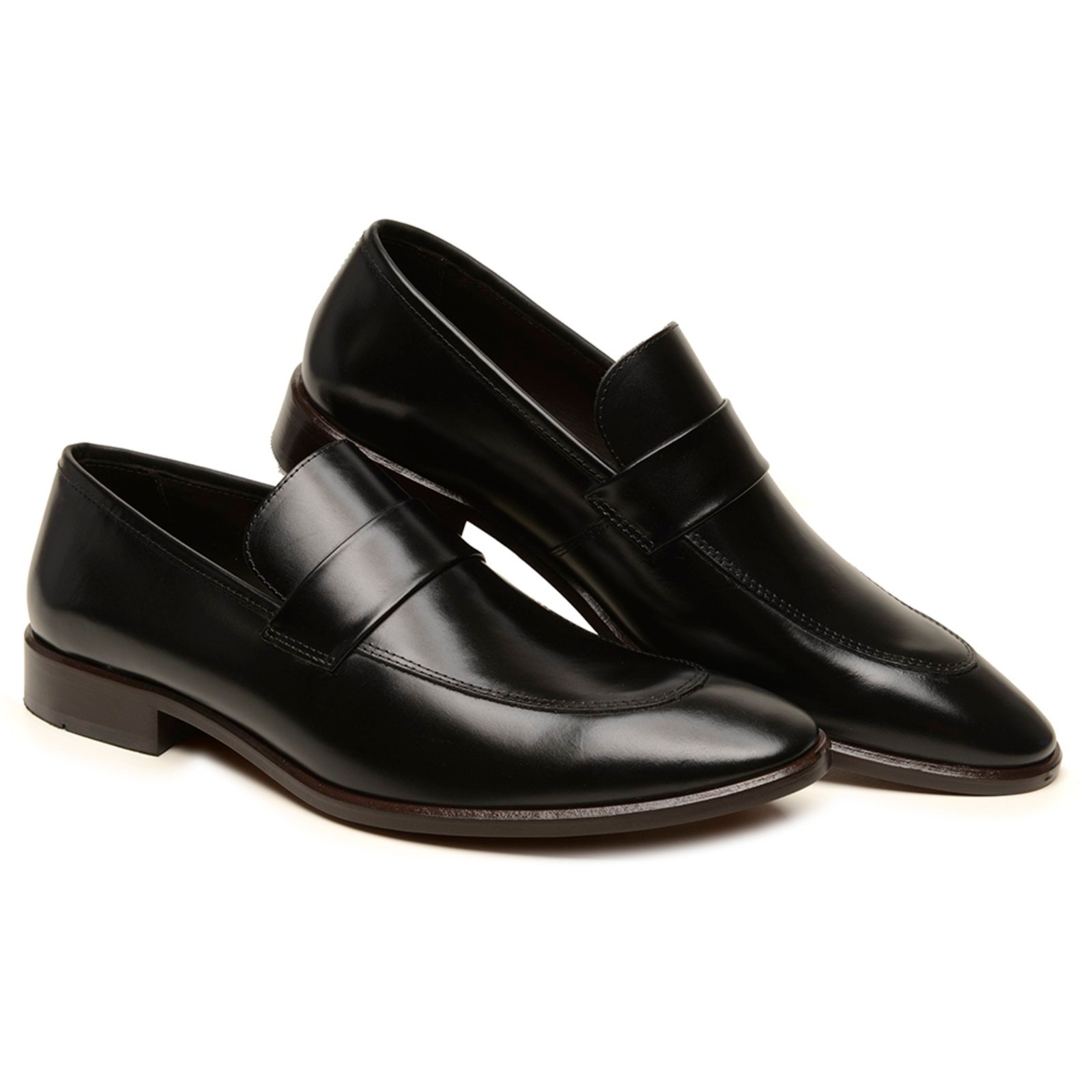 Imagem principal Sapato Masculino De Couro Veritimo Mocassim Social Bico Alongado Estilo Italiano Conforto Veritimo preto