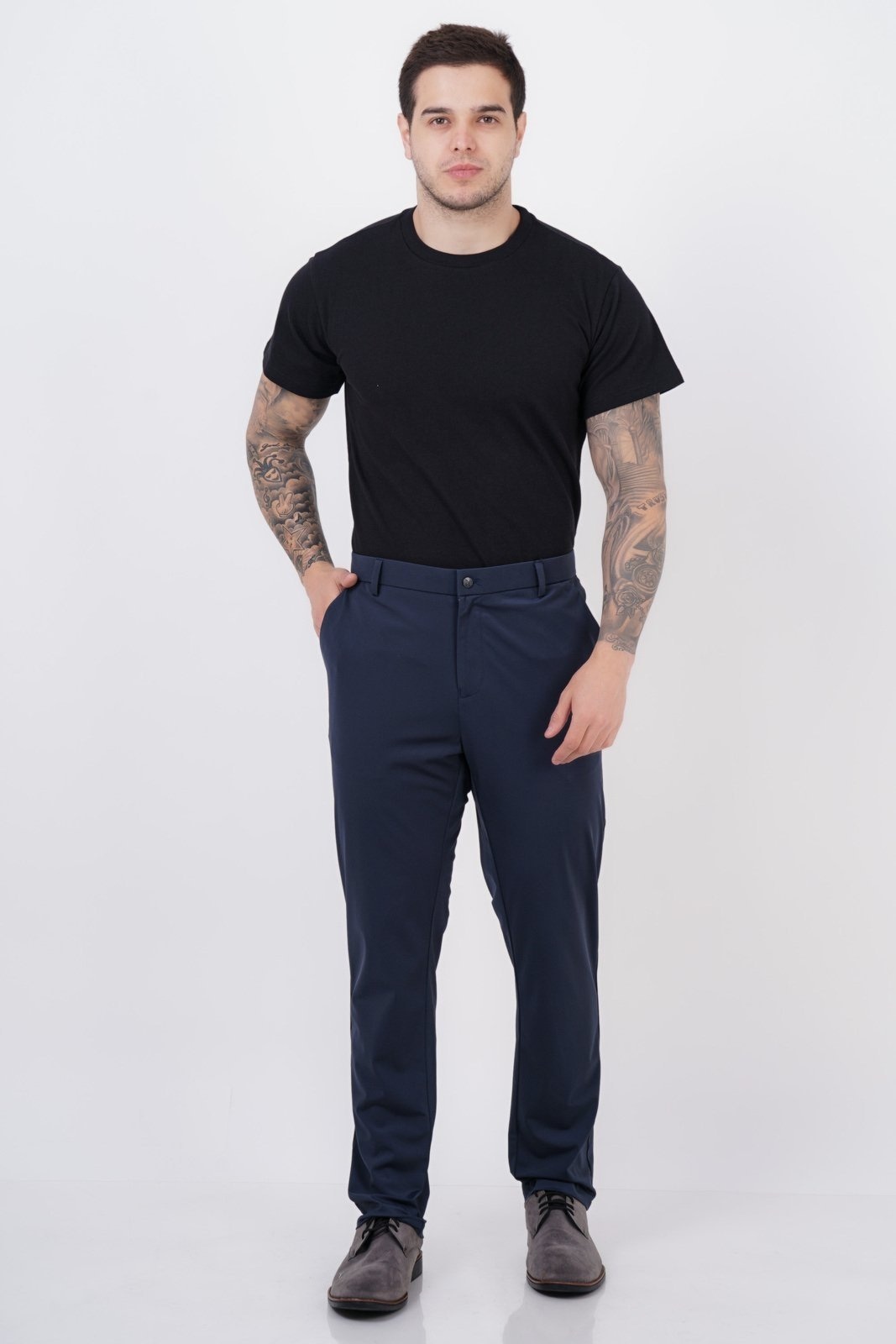 Imagem principal Calça Social Masculina Sh Fashion Super Elastano Confortavél Cor Marinho SH FASHION azul marinho