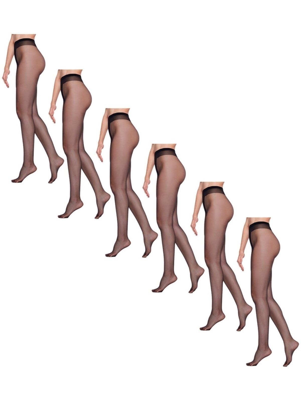 Imagem principal Kit com 6 Meias Calças Fio 15 Essencial Loba Lupo preto