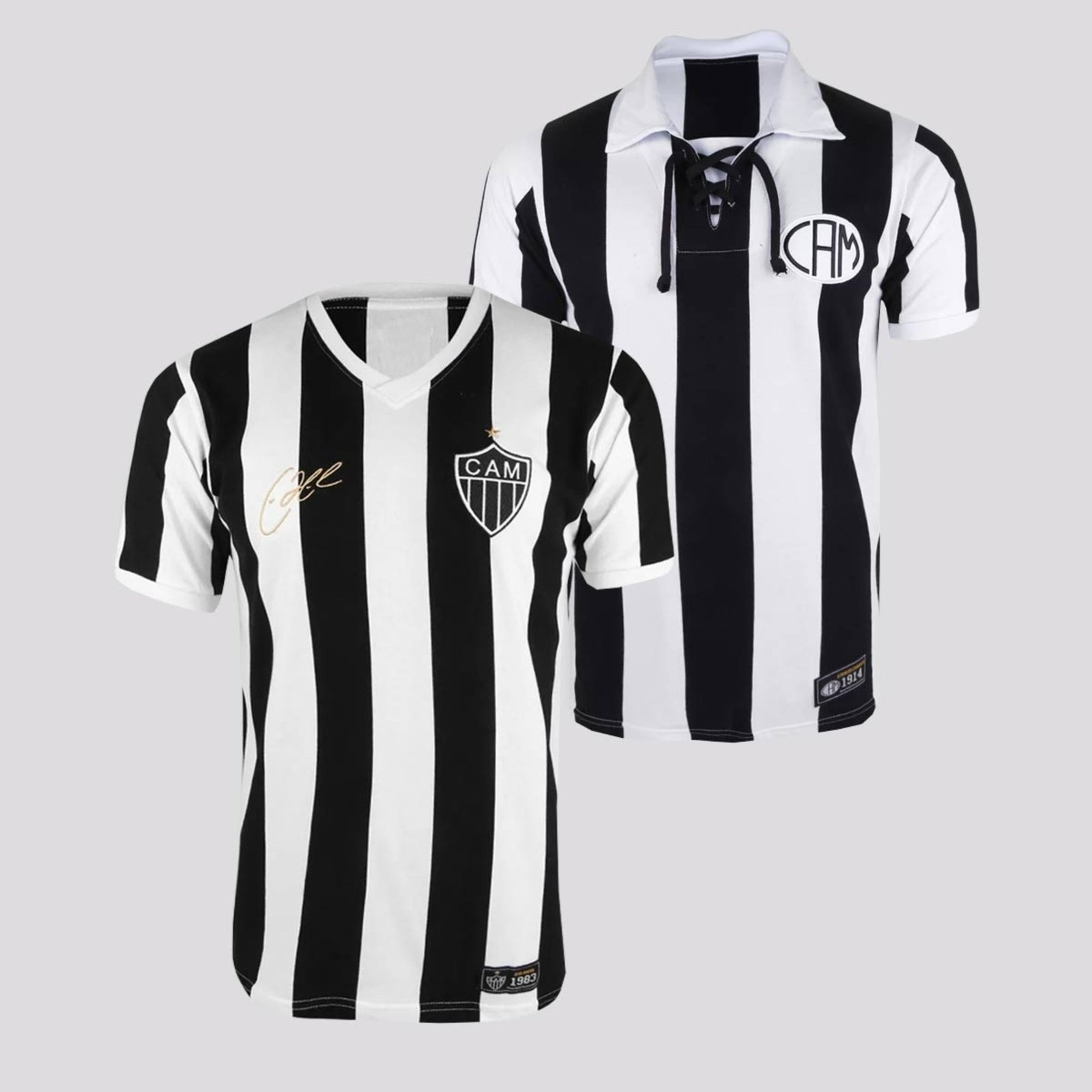 Imagem principal Kit Camisa Atlético Mineiro 1914 e Camisa Atlético Mineiro 1983 Éder Retrômania branco