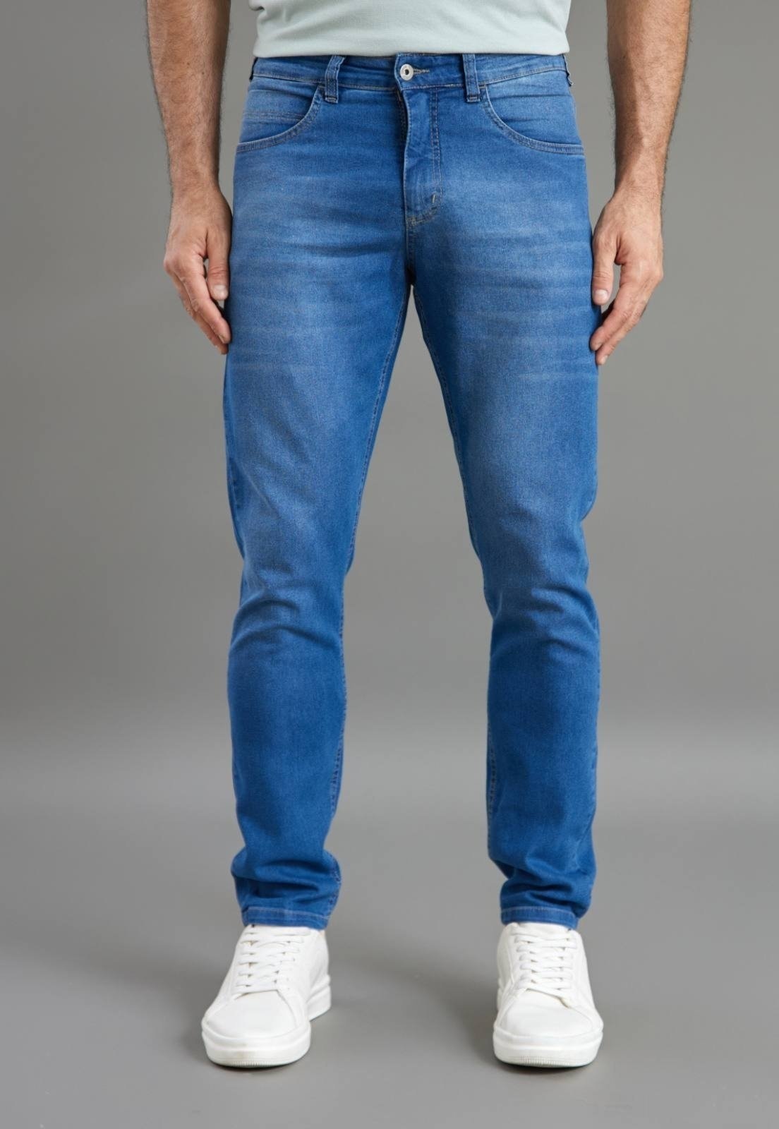 Imagem principal Calça Jeans Masculina Slim Fit Lavagem Média Conforto e Estilo VHF VARIEDADES azul