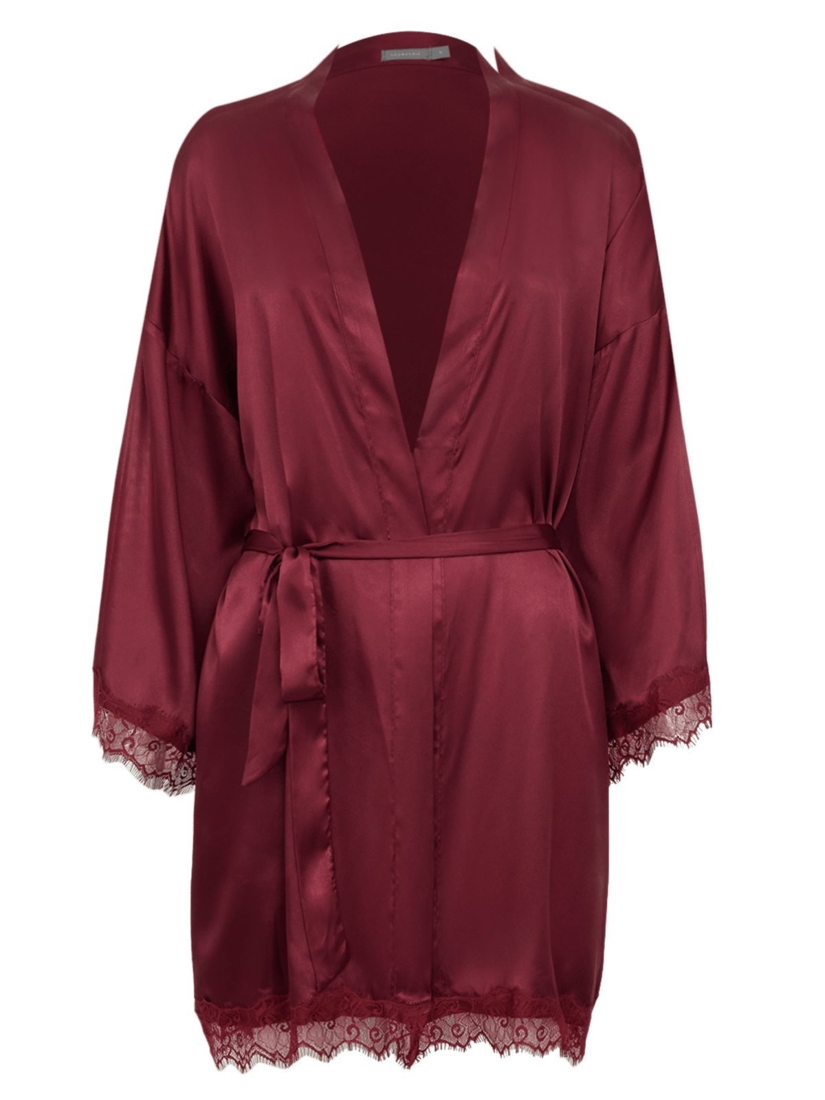 Imagem principal Robe Manga Curta Cetim Renda Angelina Vinho Cabernet Loungerie incolor