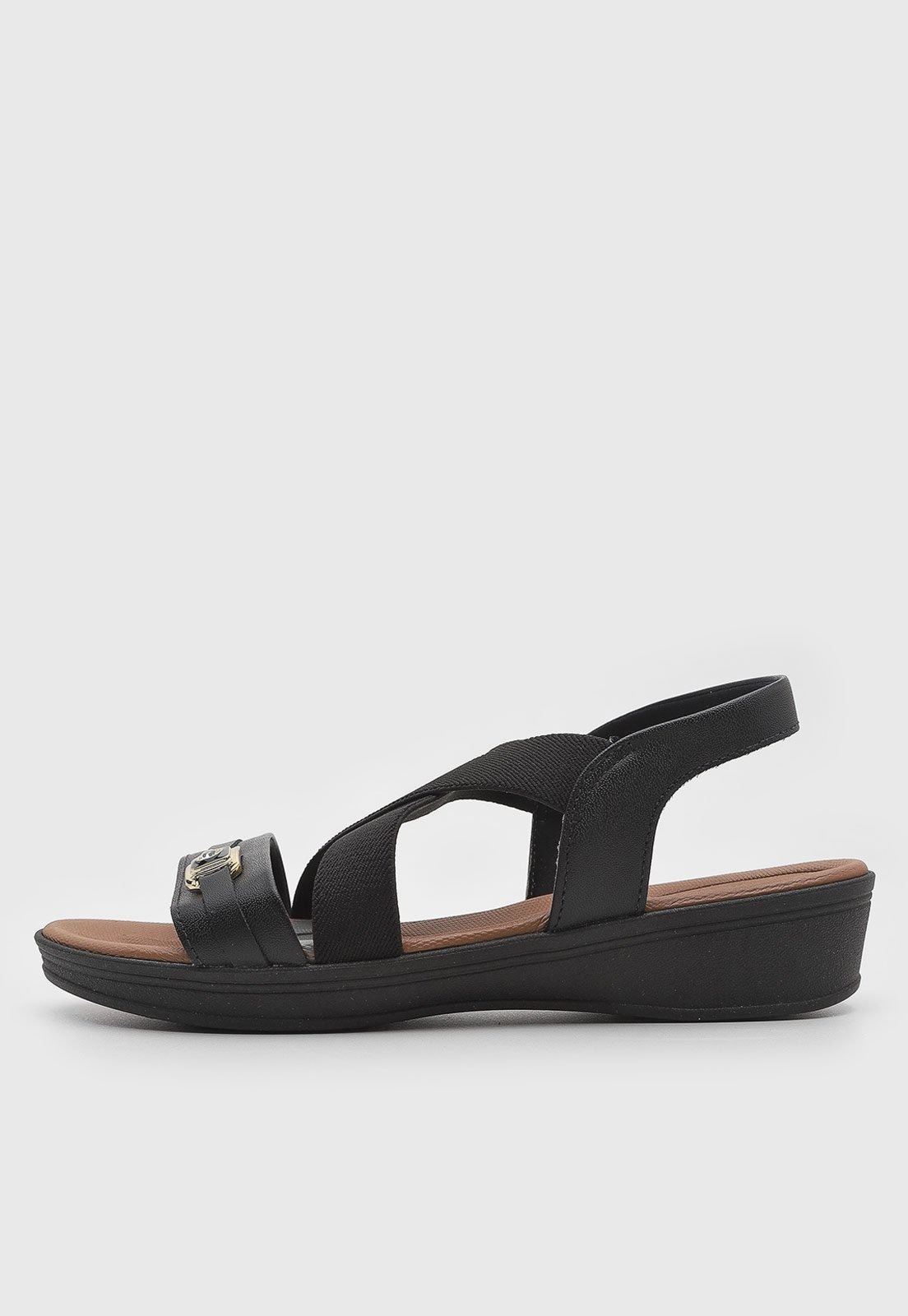 Imagem principal Sandália Feminina Usaflex Anabela Baixa Preta Usaflex preto