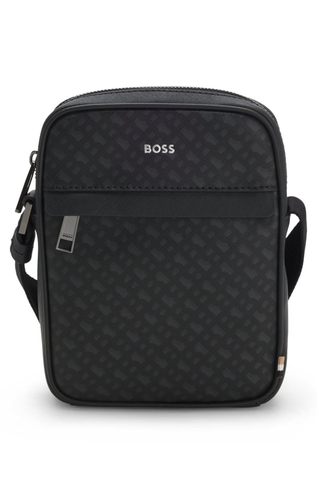 Imagem principal Bolsa Repórter Com Monograma E Logo Metalizado Boss preto