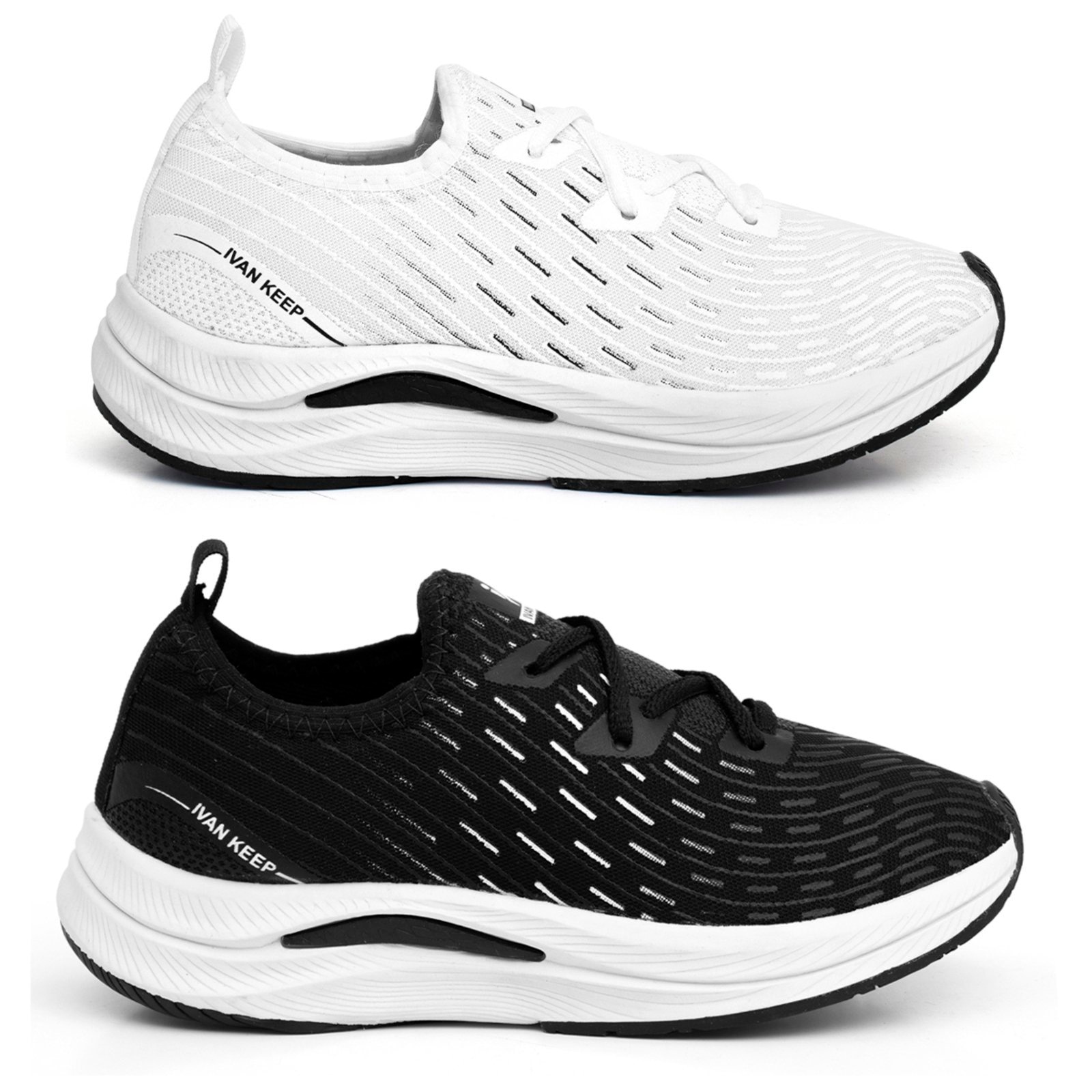 Imagem principal Kit 2 Tênis Feminino Treino Caminhada Academia Corrida Casual ÉPICO CALÇADOS branco/preto