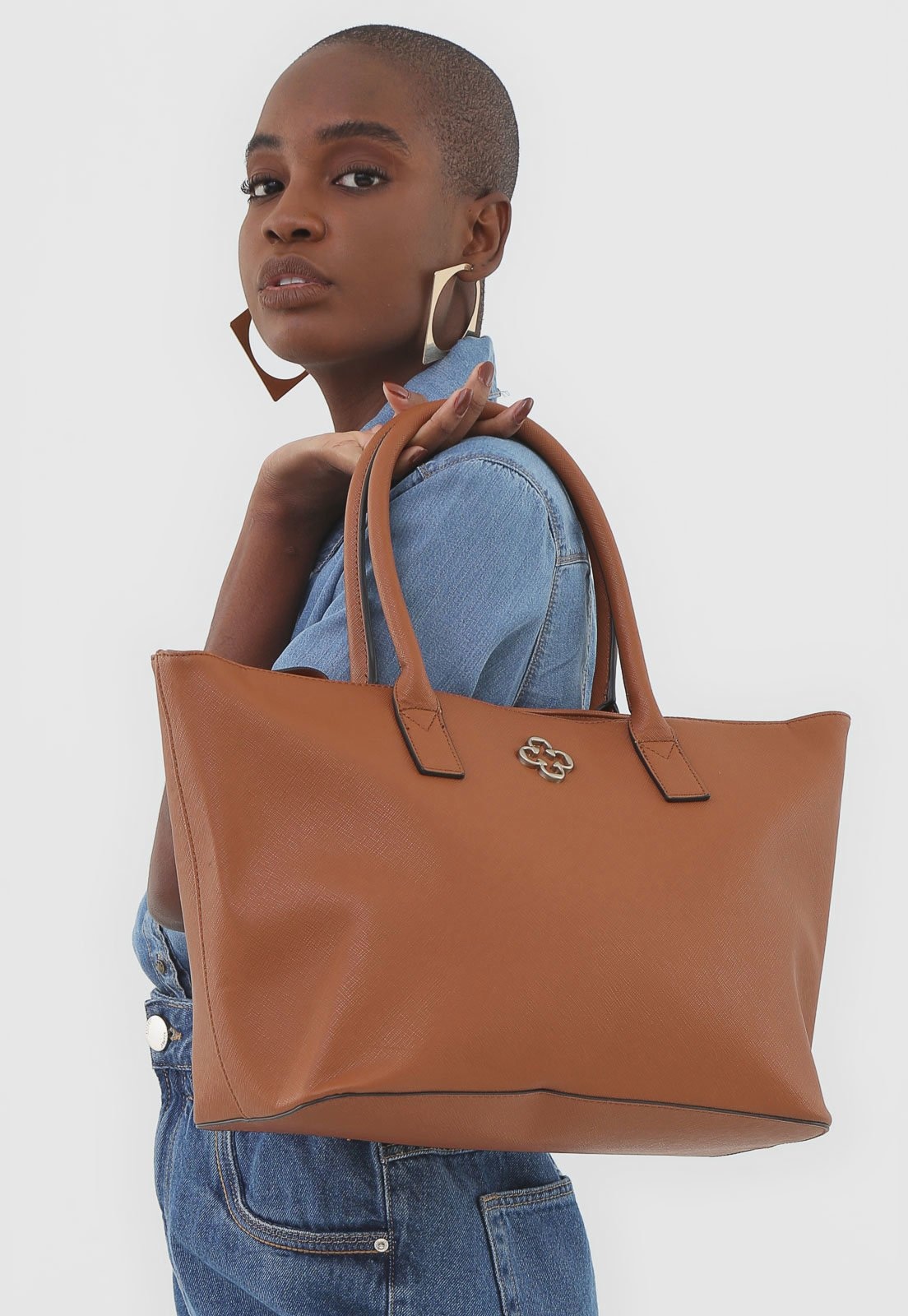 Imagem principal Bolsa Sacola Capodarte Textura Capodarte caramelo