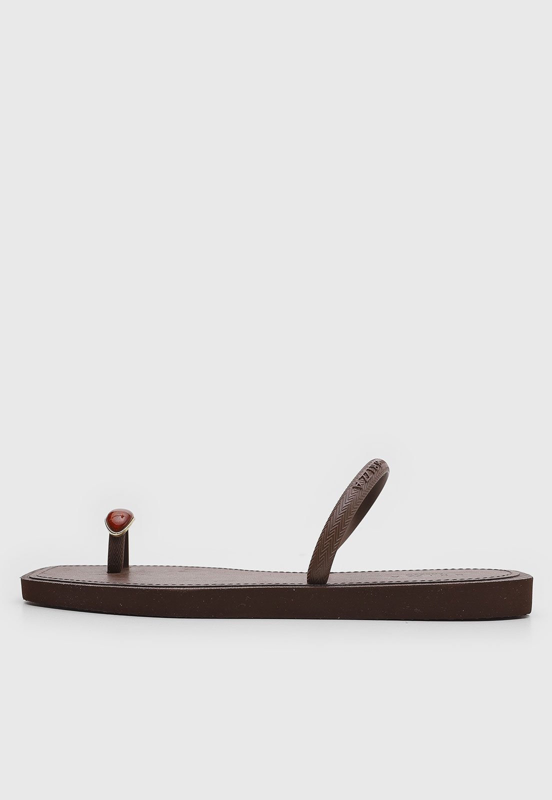 Imagem principal Rasteira Feminina Brizza Arezzo Tira Chevron Pedra Brizza Arezzo marrom