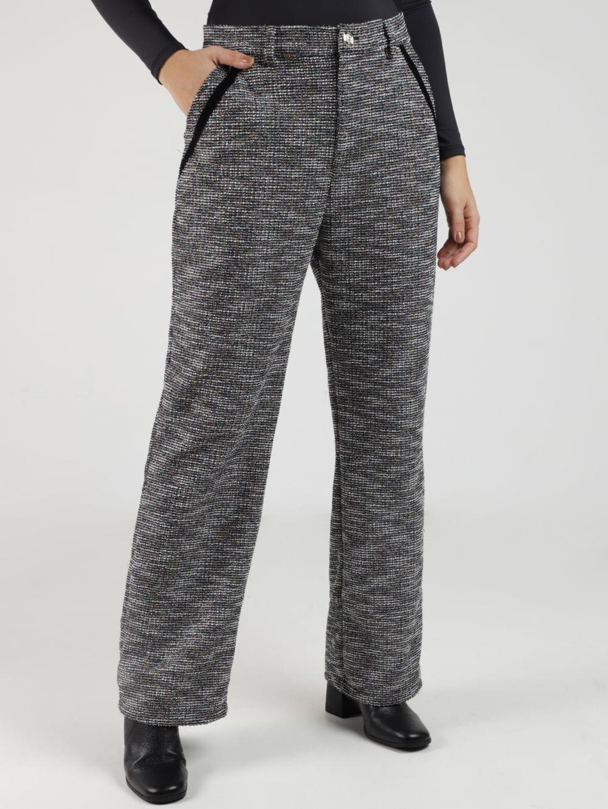 Imagem principal Calça Malha Tweed Alfaiataria Autentique Feminina Autentique preto