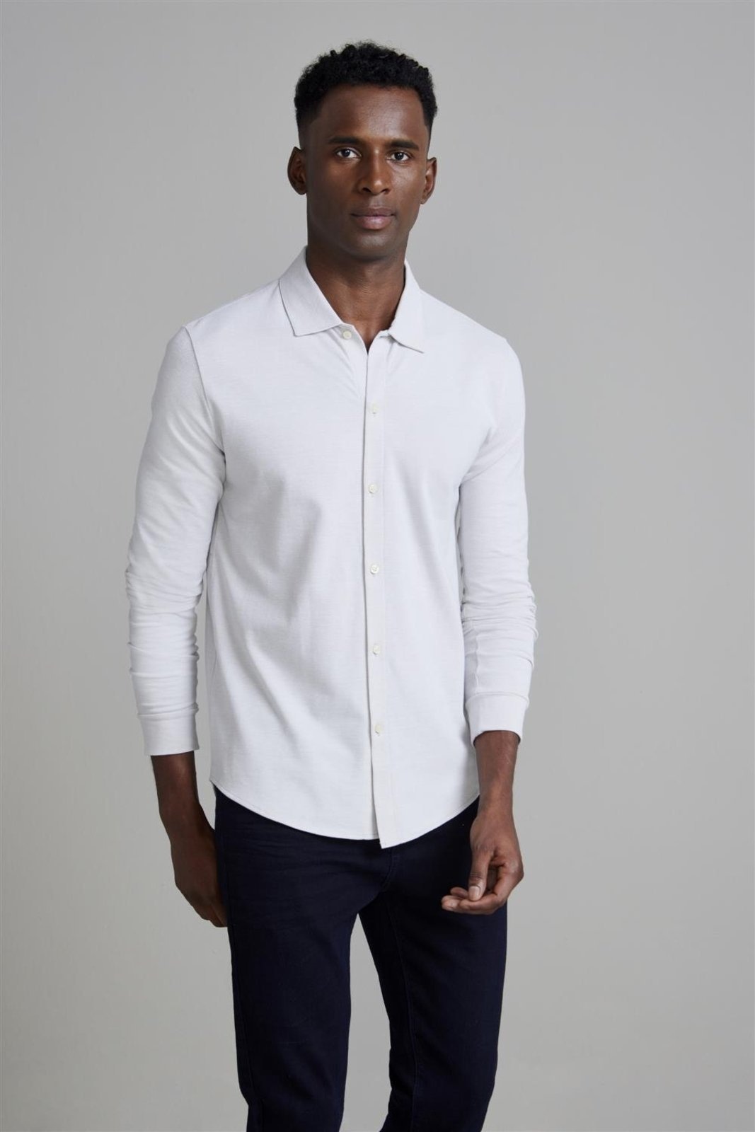 Imagem principal HIGHSTIL Camisa com Bolso Lisa Piquet Slim Fit HIGHSTIL branco