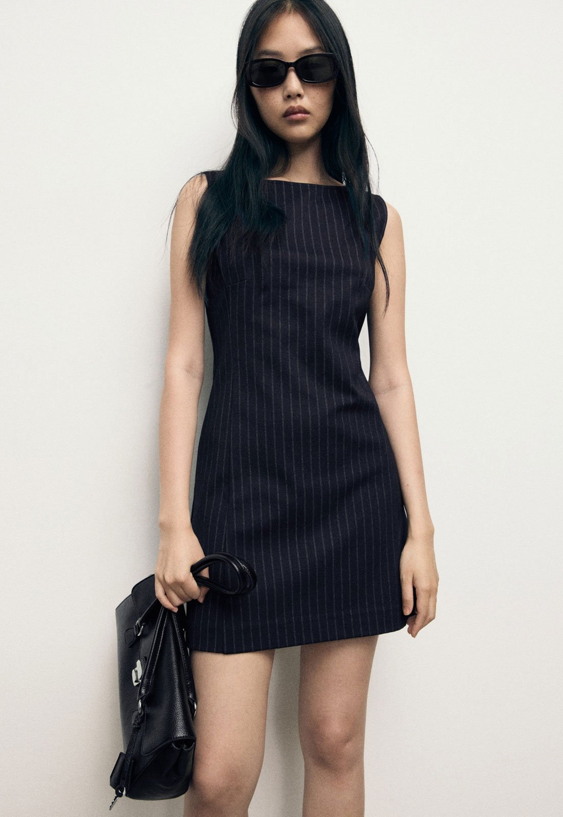 Imagem principal Vestido Feminino Mango Brad Risca de Giz Mango preto