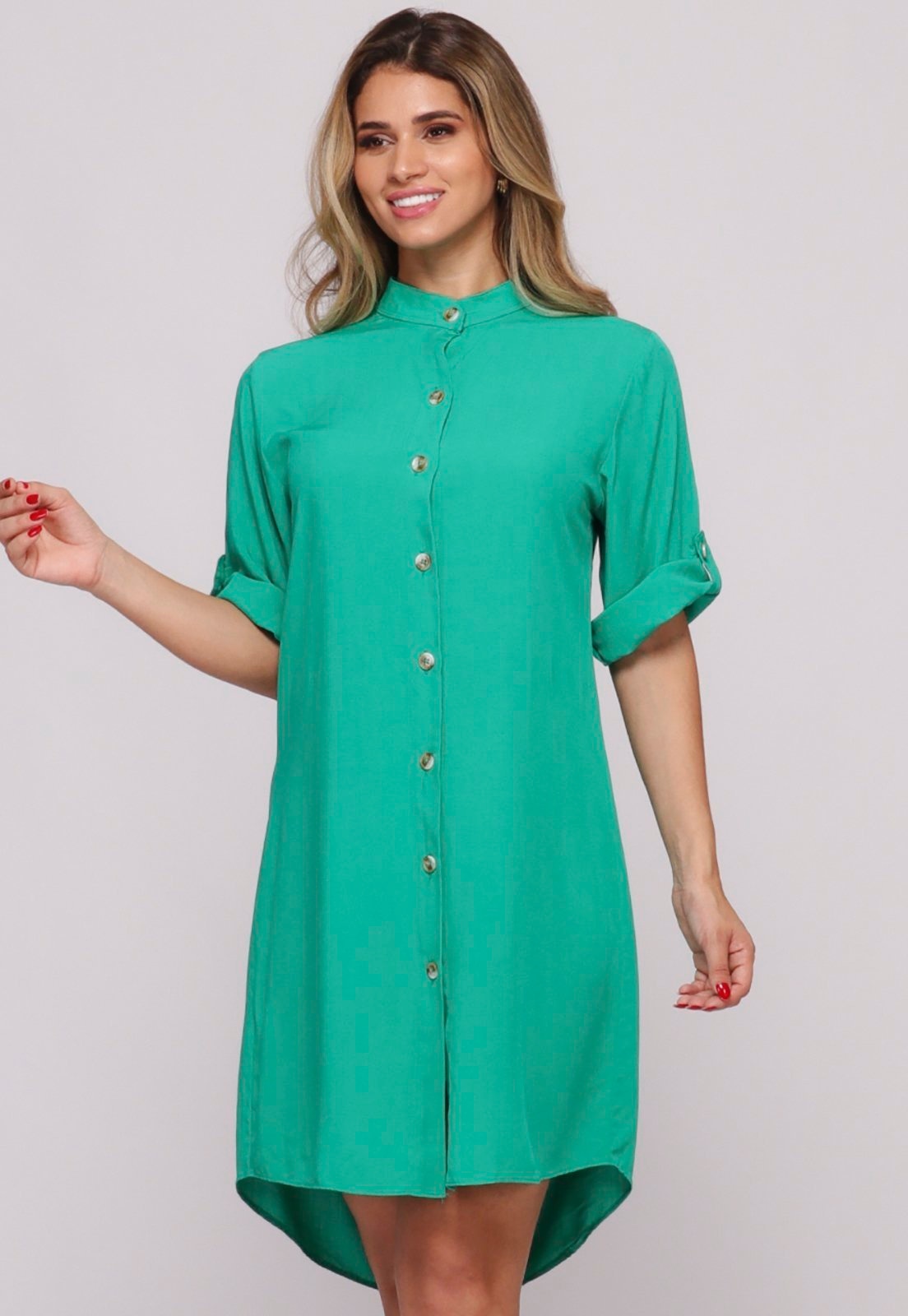 Imagem principal Vestido Chemise Botões C B’Bonnie Vitória Bandeira BBonnie verde