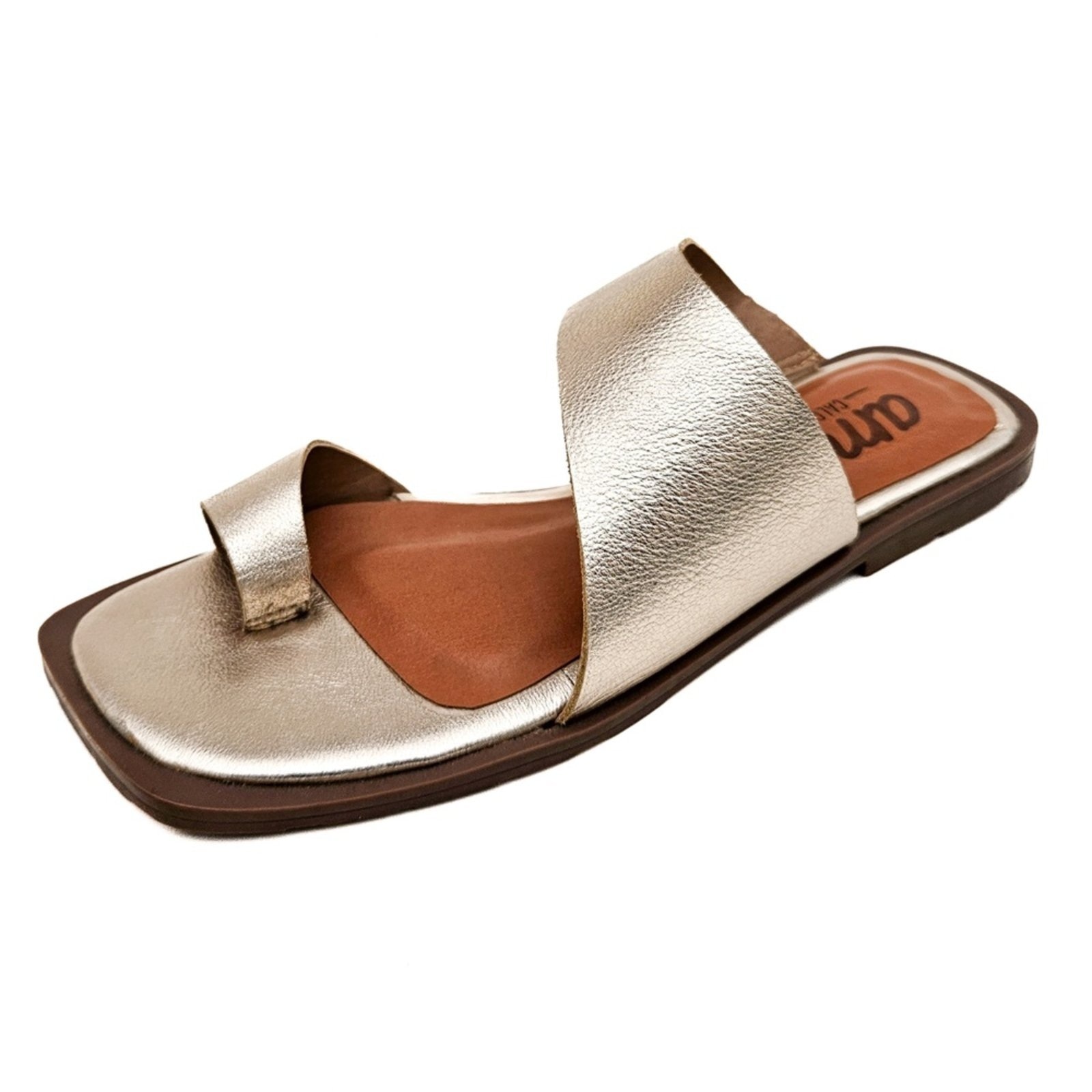 Imagem principal Sandália Rasteira em Couro Amo Calçados Lori Dourada Amo Calçados dourado