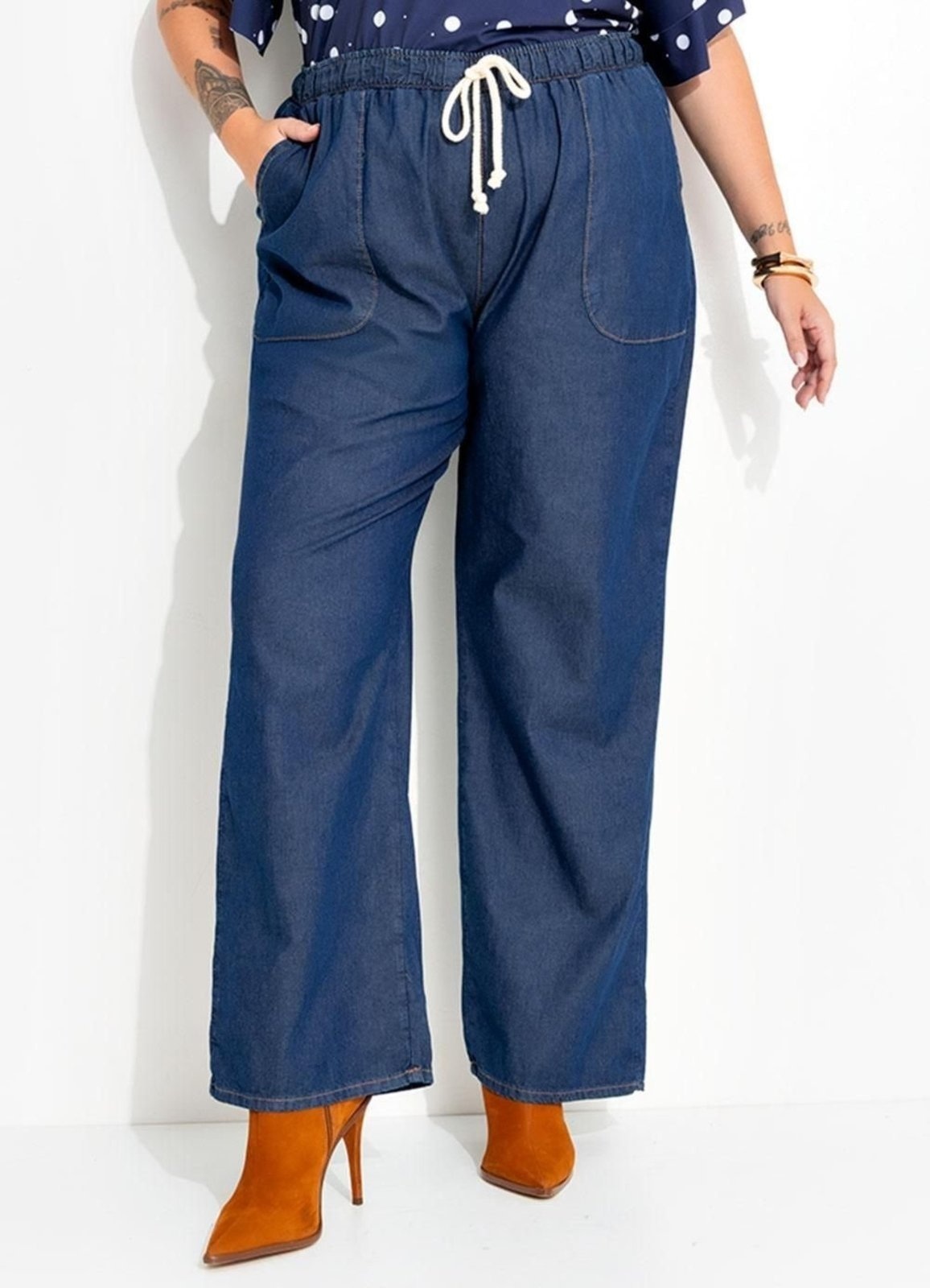 Imagem principal Calça Em Jeans Leve Jeans Médio Marguerite azul