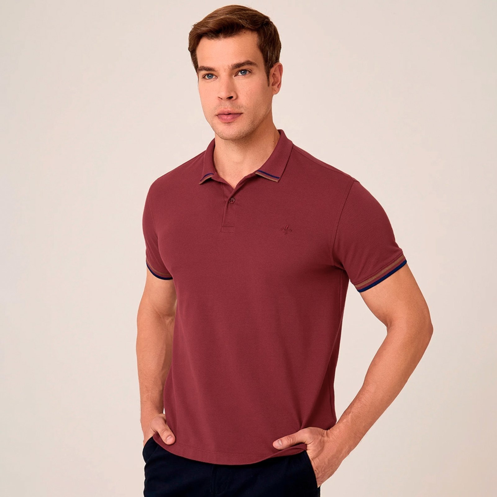 Imagem principal Camisa Polo Dudalina Piquet Jacquard Pr26 Masculino Dudalina roxo