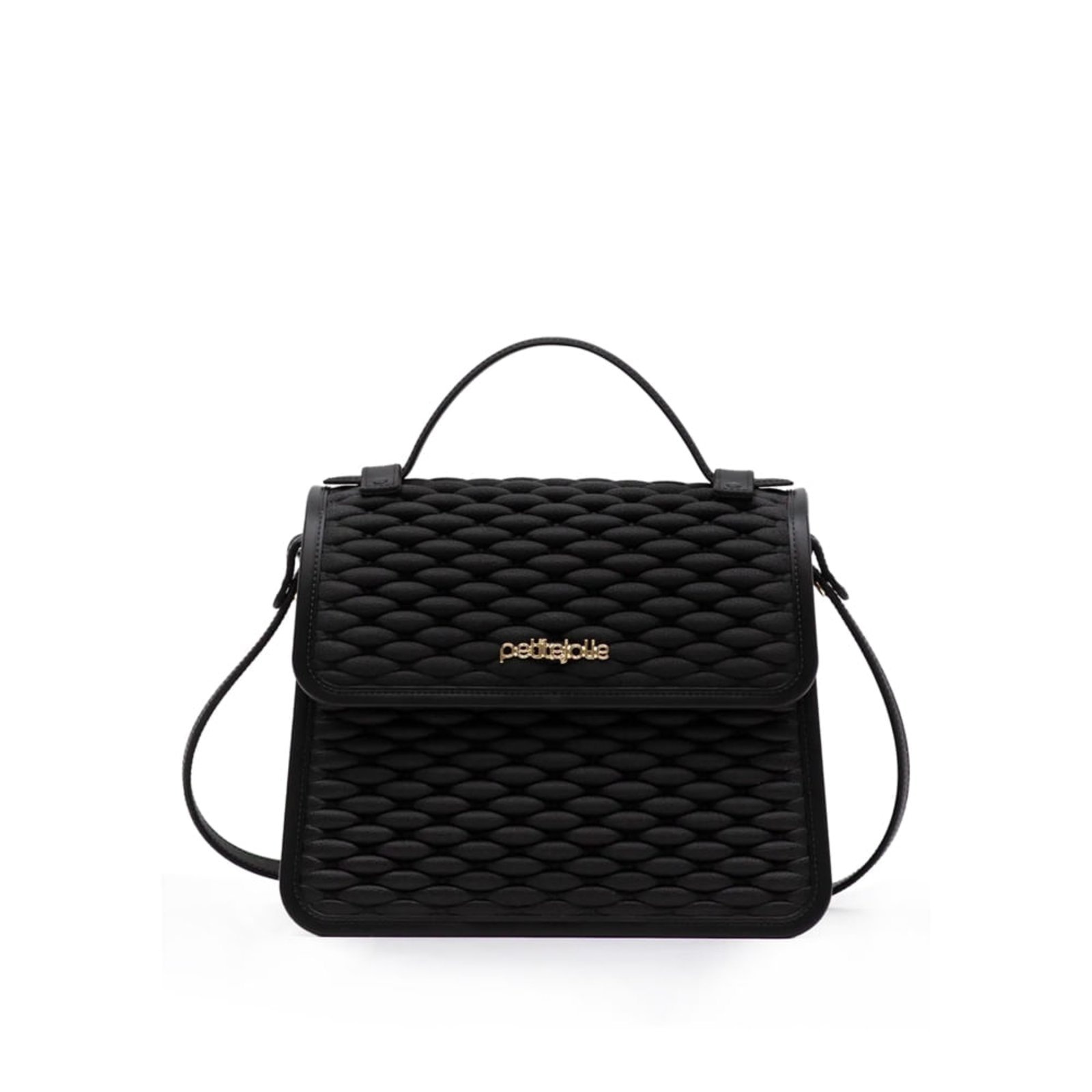 Imagem principal Bolsa Feminina Petite Jolie Transversal Pequena com Textura Tramada Preta Petite Jolie preto