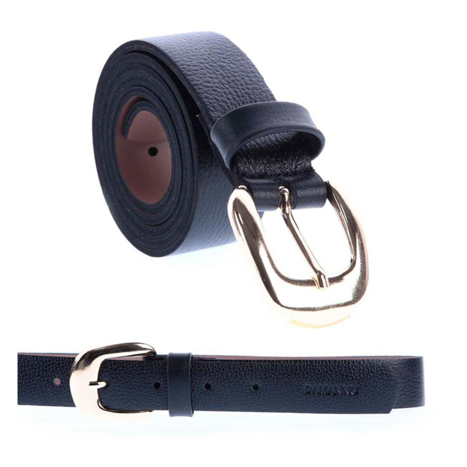 Imagem principal Vicky - Cinto Femino Couro Legítimo Fivela Dourada Damannu Shoes preto