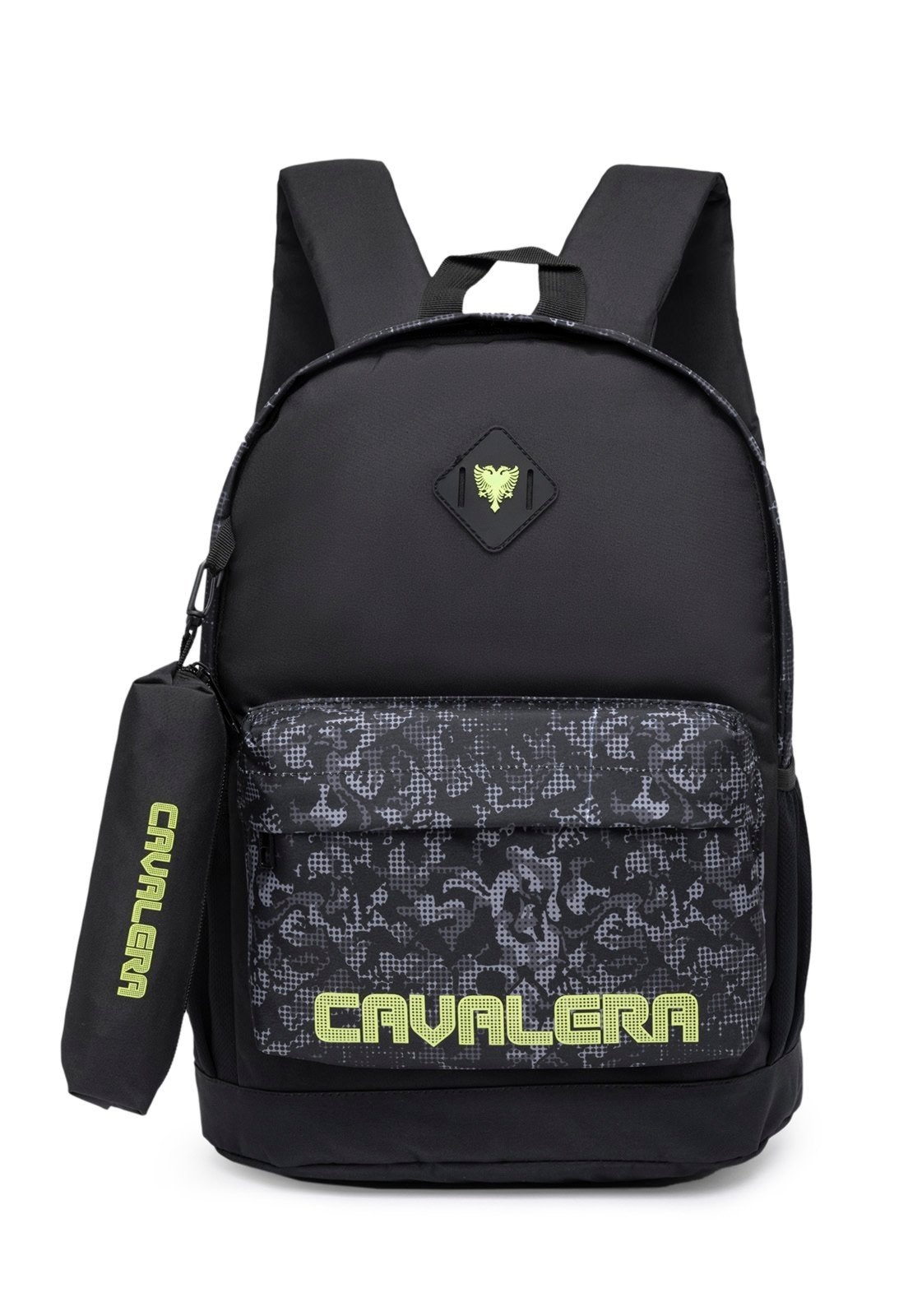 Imagem principal Kit Mochila + Estojo Masculino Casual Reforçada Espaçosa Escolar Faculdade Cavalera preto