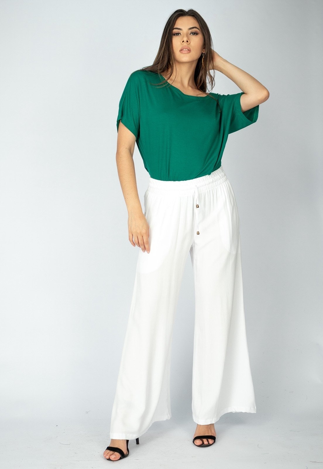 Imagem principal Calça Pantalona Amazonia Vital Inhambuxintã Viscose Branca Amazonia Vital branco