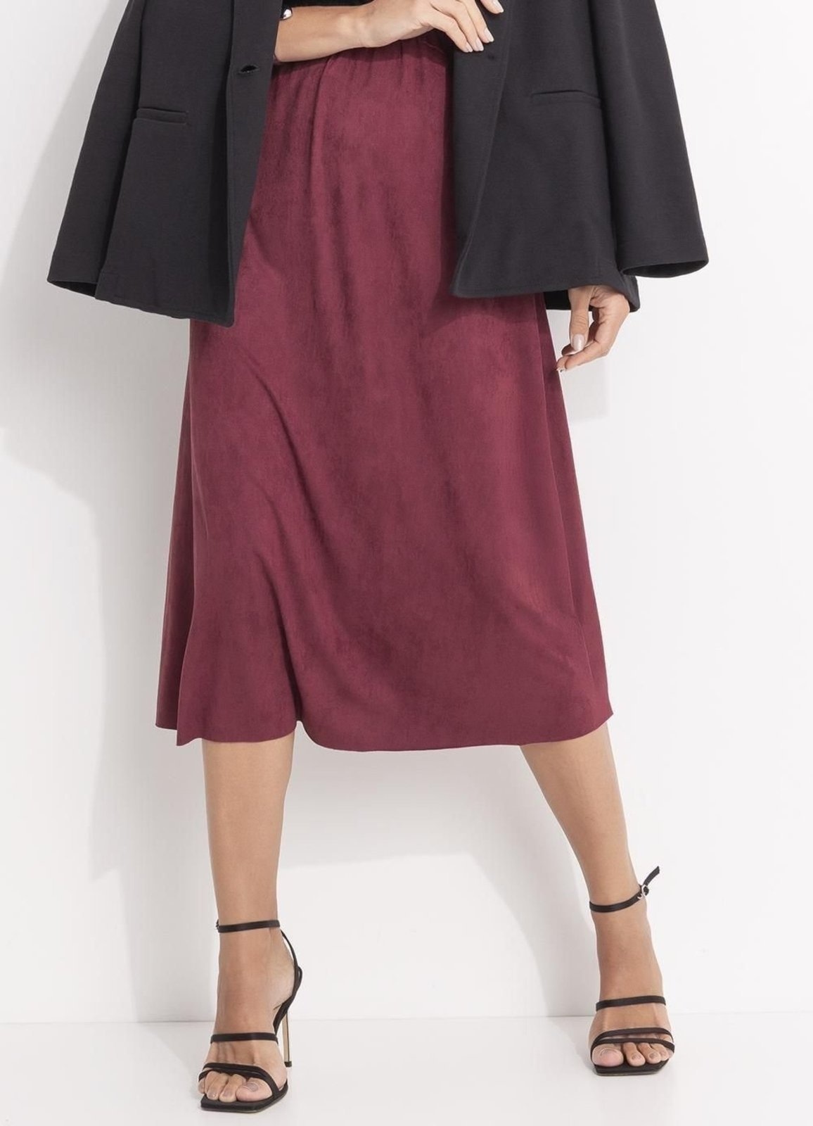 Imagem principal Saia Feminina Bordô Em Malha Suede Quintess vermelho