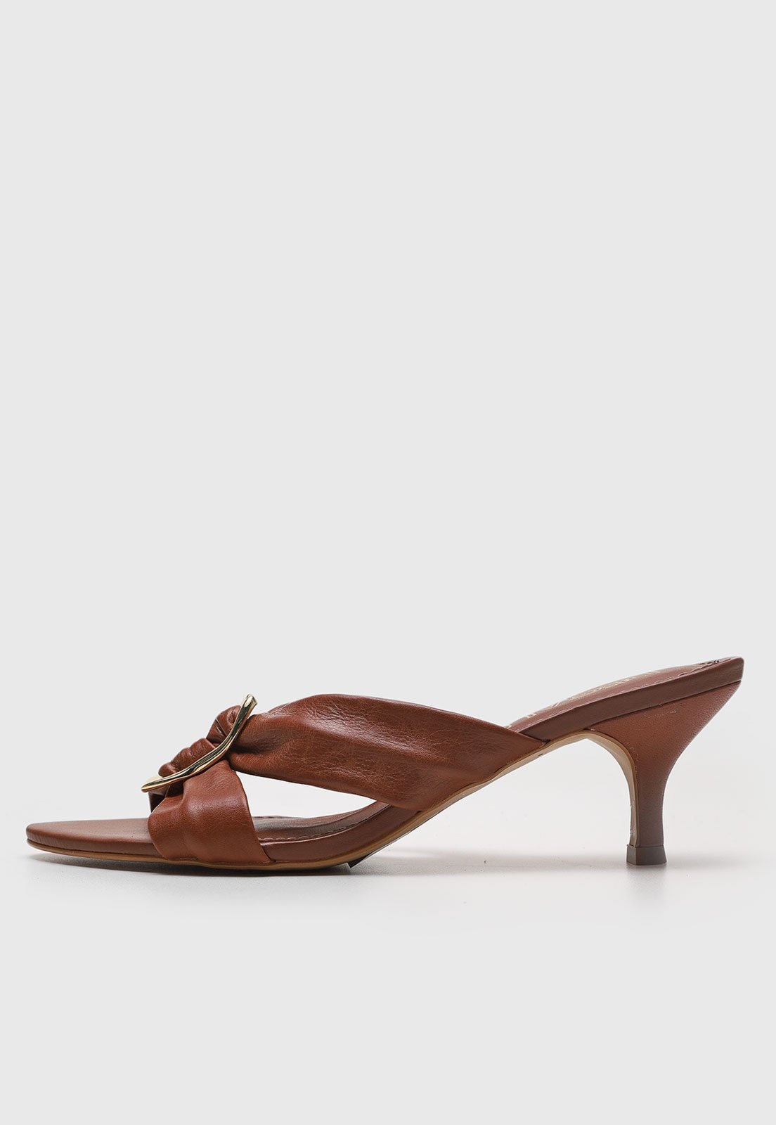 Imagem principal Sandália Feminina Degalls Tiras Metal Salto Baixo Degalls marrom