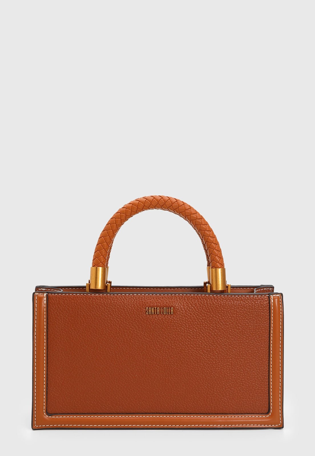 Imagem principal Bolsa Grande Feminina Santa Lolla Alça Trançada Santa Lolla caramelo
