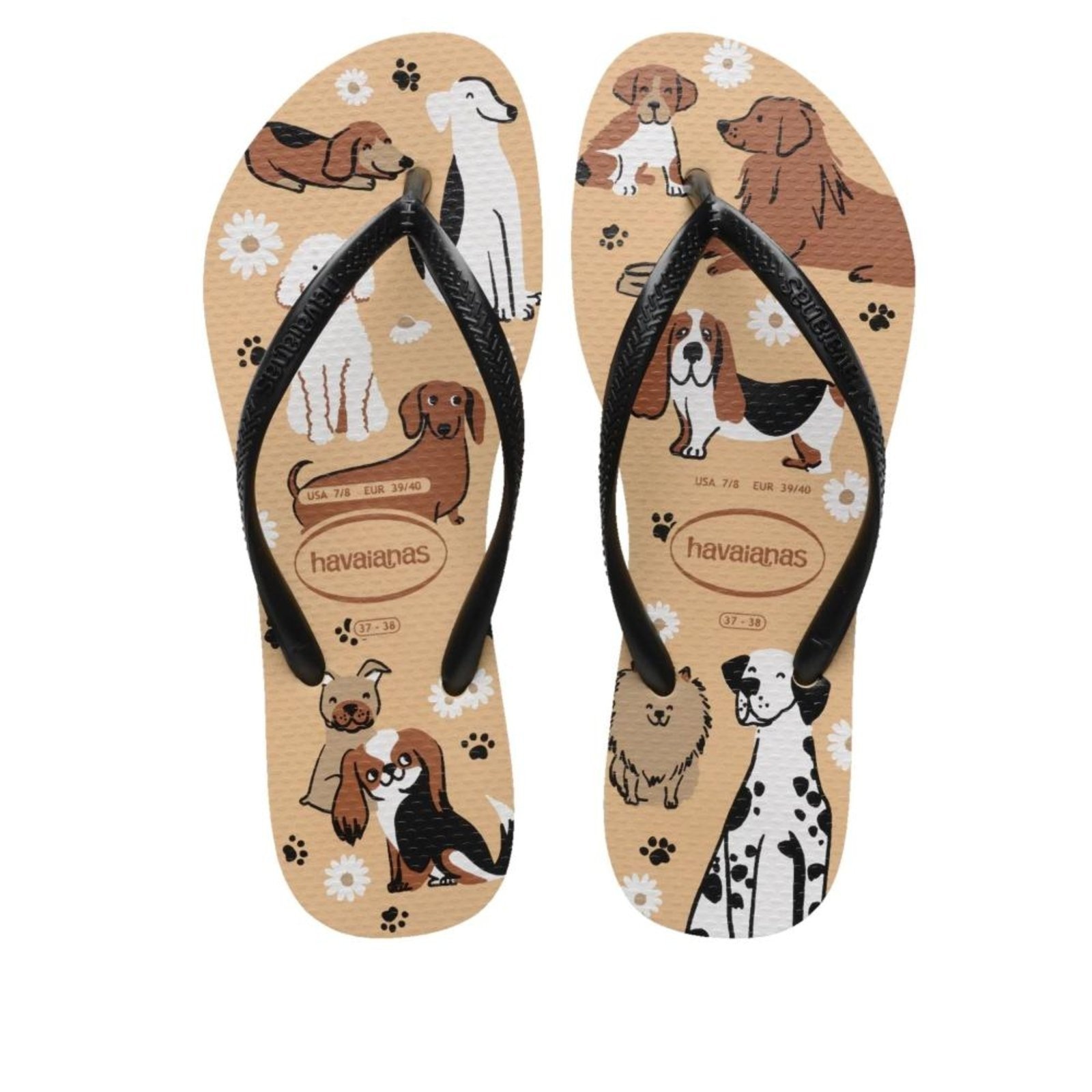 Imagem principal Chinelo Feminino Havaianas Pets Preto Havaianas dourado
